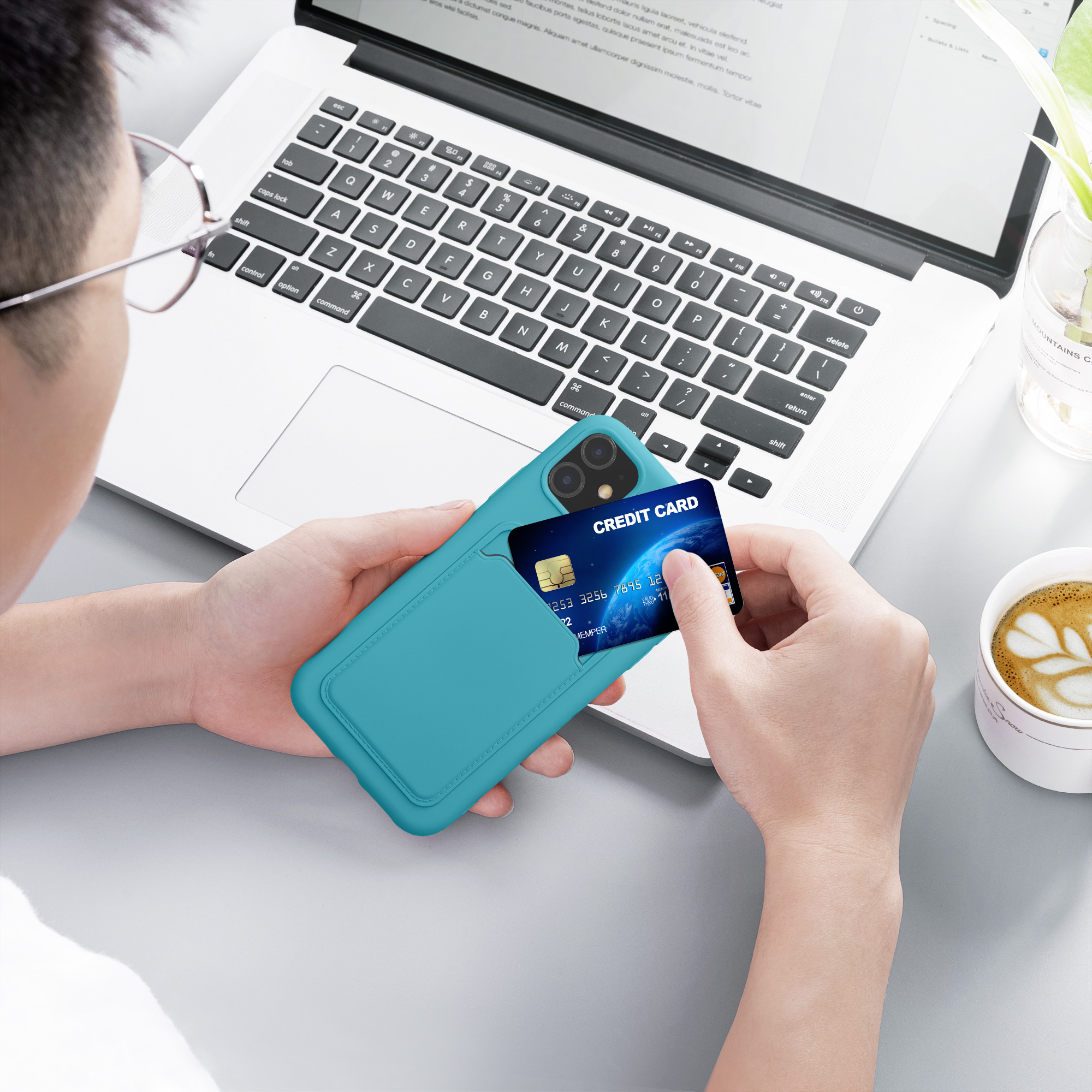 Kryt na mobil kwmobile iPhone 11 - karta, matná světle modrá