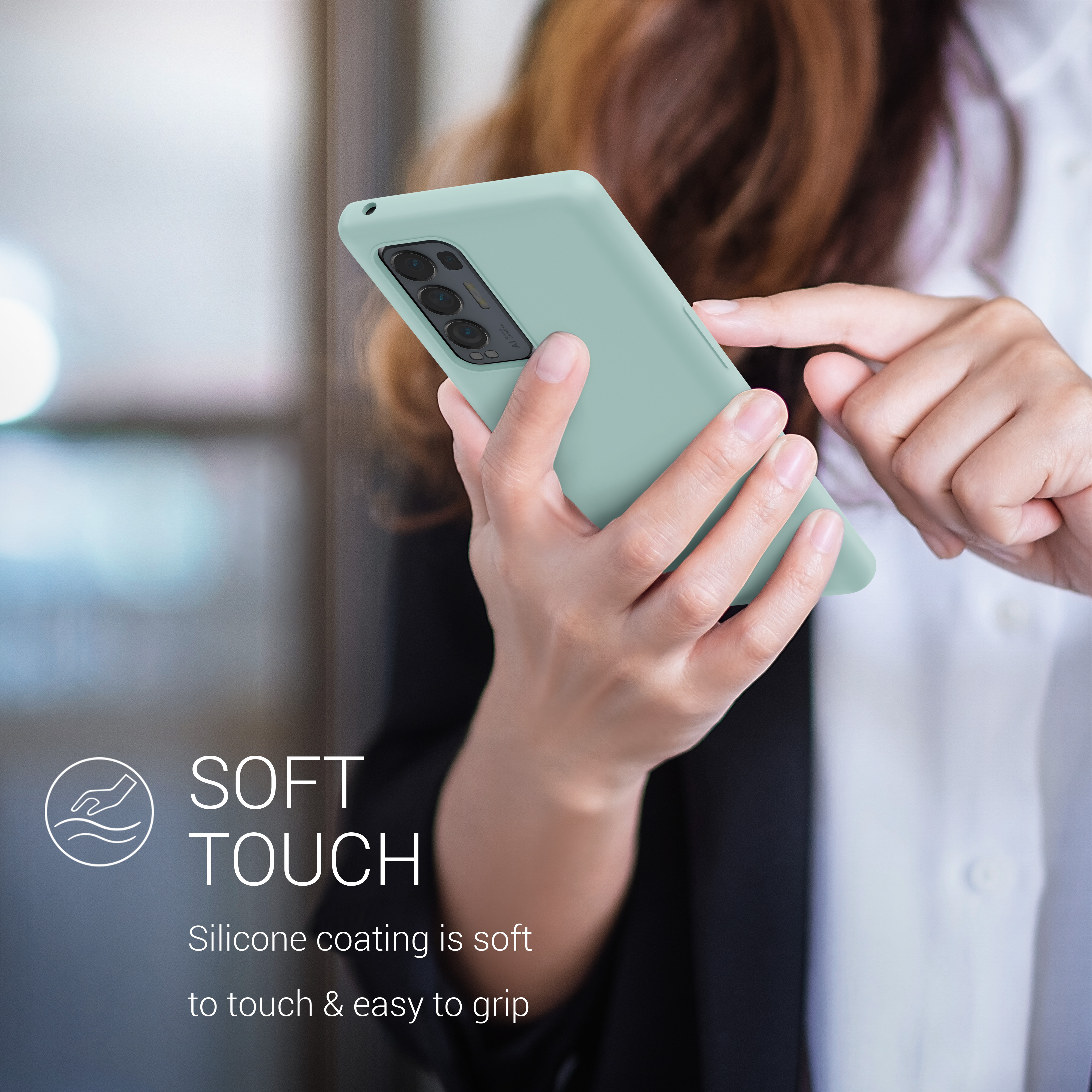 Kryt na mobil Oppo Find X3 Neo, nárazuvzdorný - kwmobile, mátový