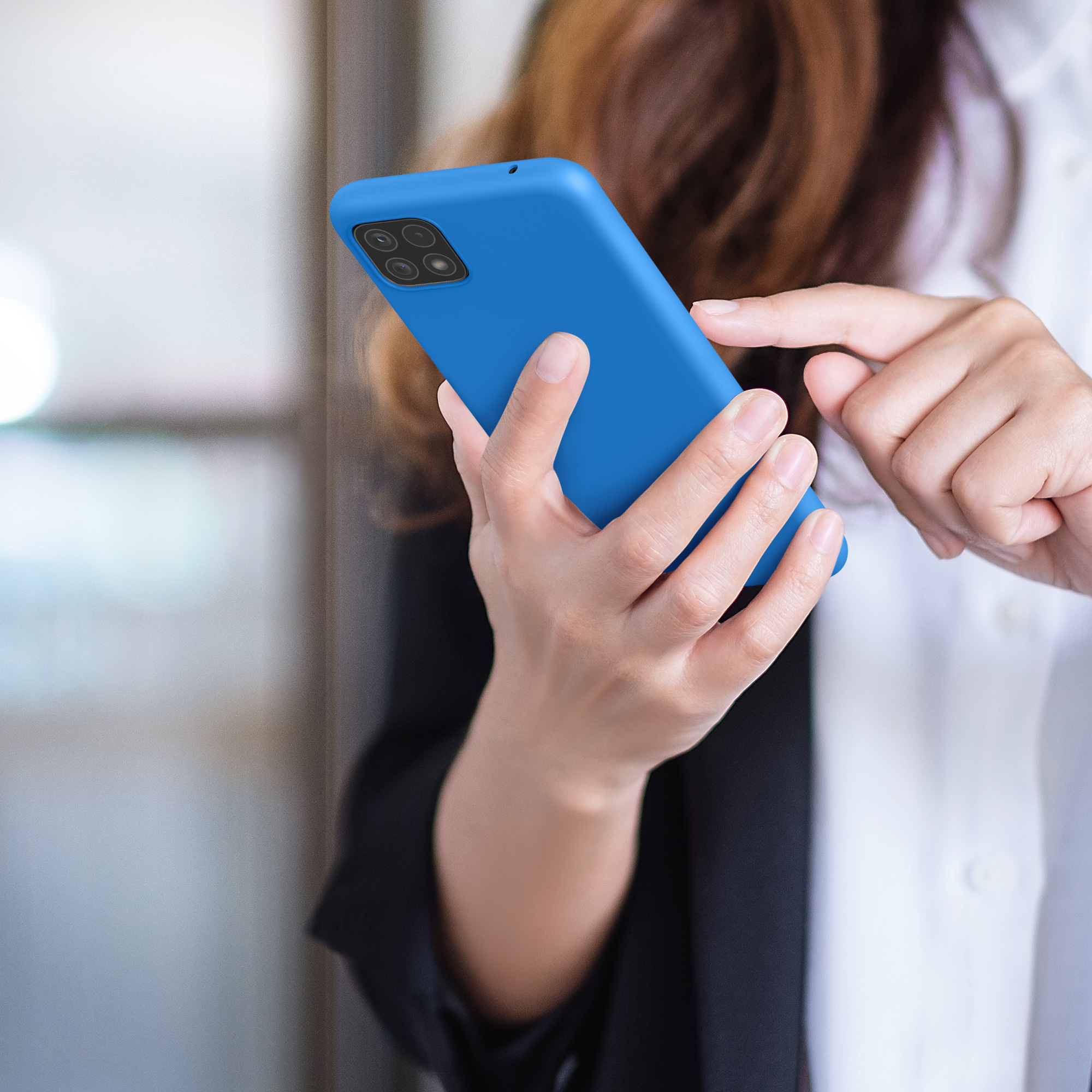 Kryt na mobil Samsung Galaxy A22 5G kwmobile TPU Zářivá modrá