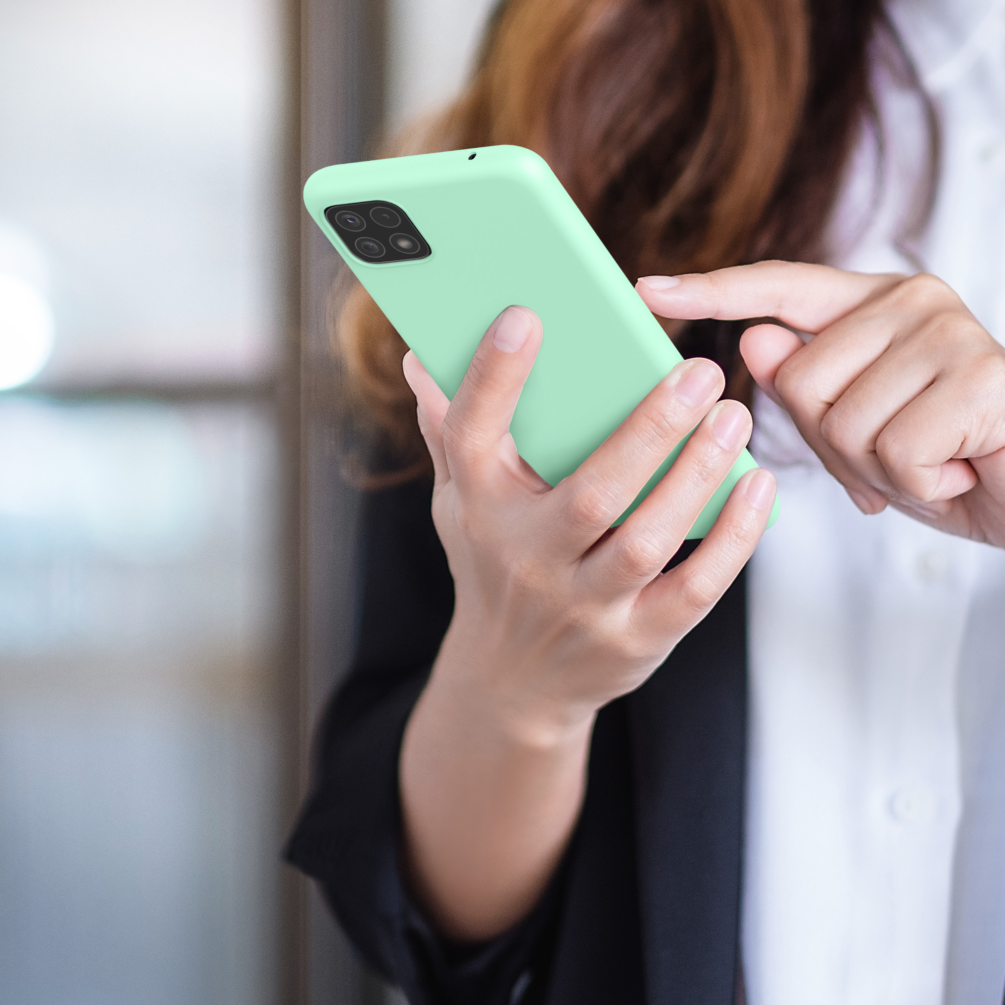 Kryt na mobil Samsung Galaxy A22 5G kwmobile TPU Matná mátová