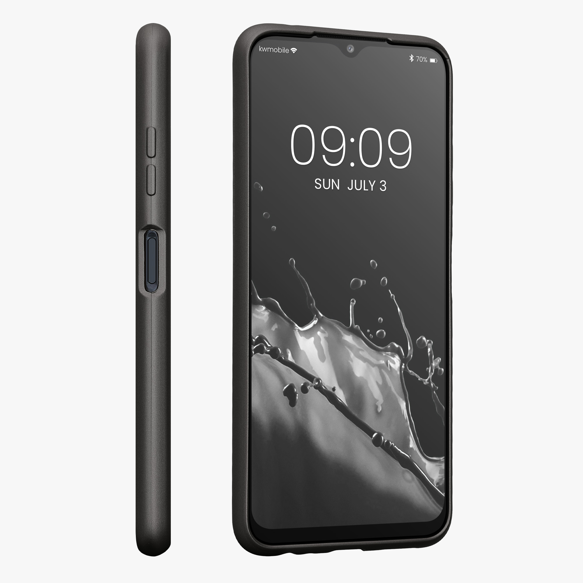 Kryt na mobil Samsung Galaxy A22 5G kwmobile TPU metalický Metalická šedá