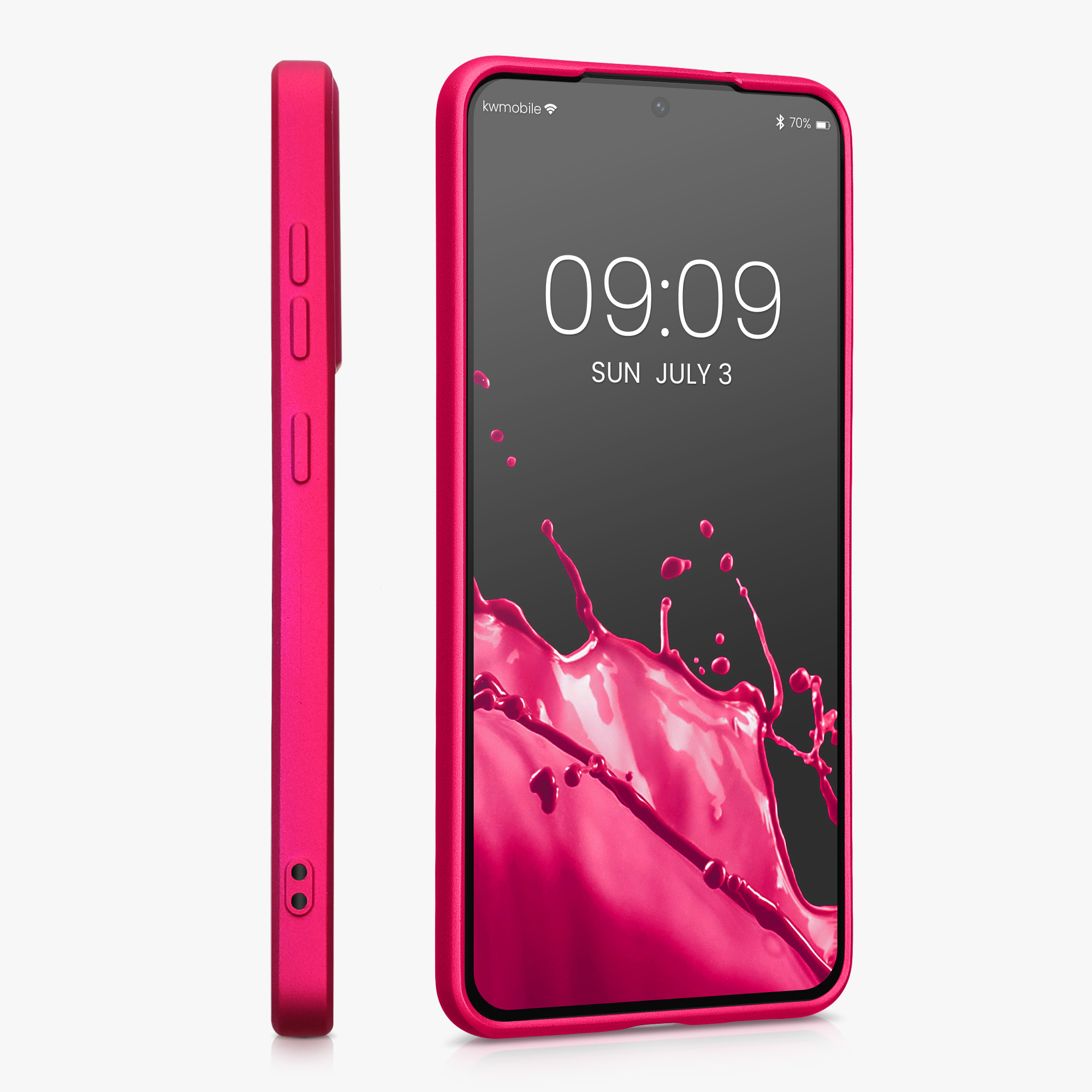 Kryt na mobil Galaxy S21 Fan Edition kwmobile Metallic metalická růžová