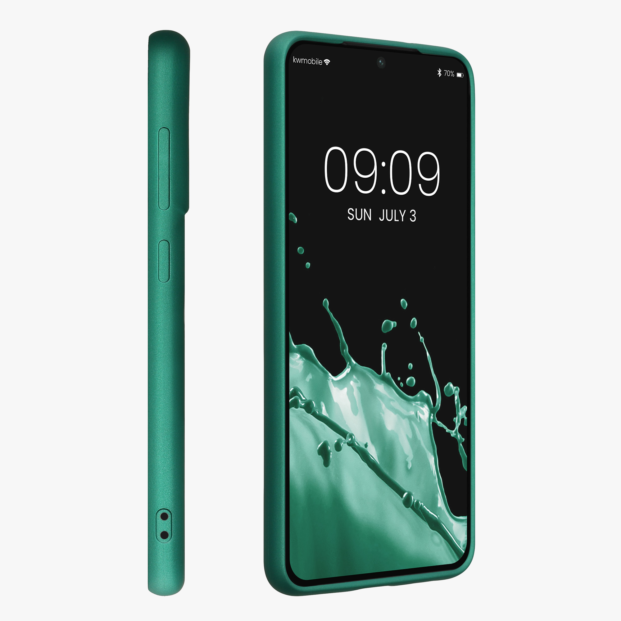 Kryt na mobil Galaxy S21 Fan Edition kwmobile Metallic tmavě metalická zelená