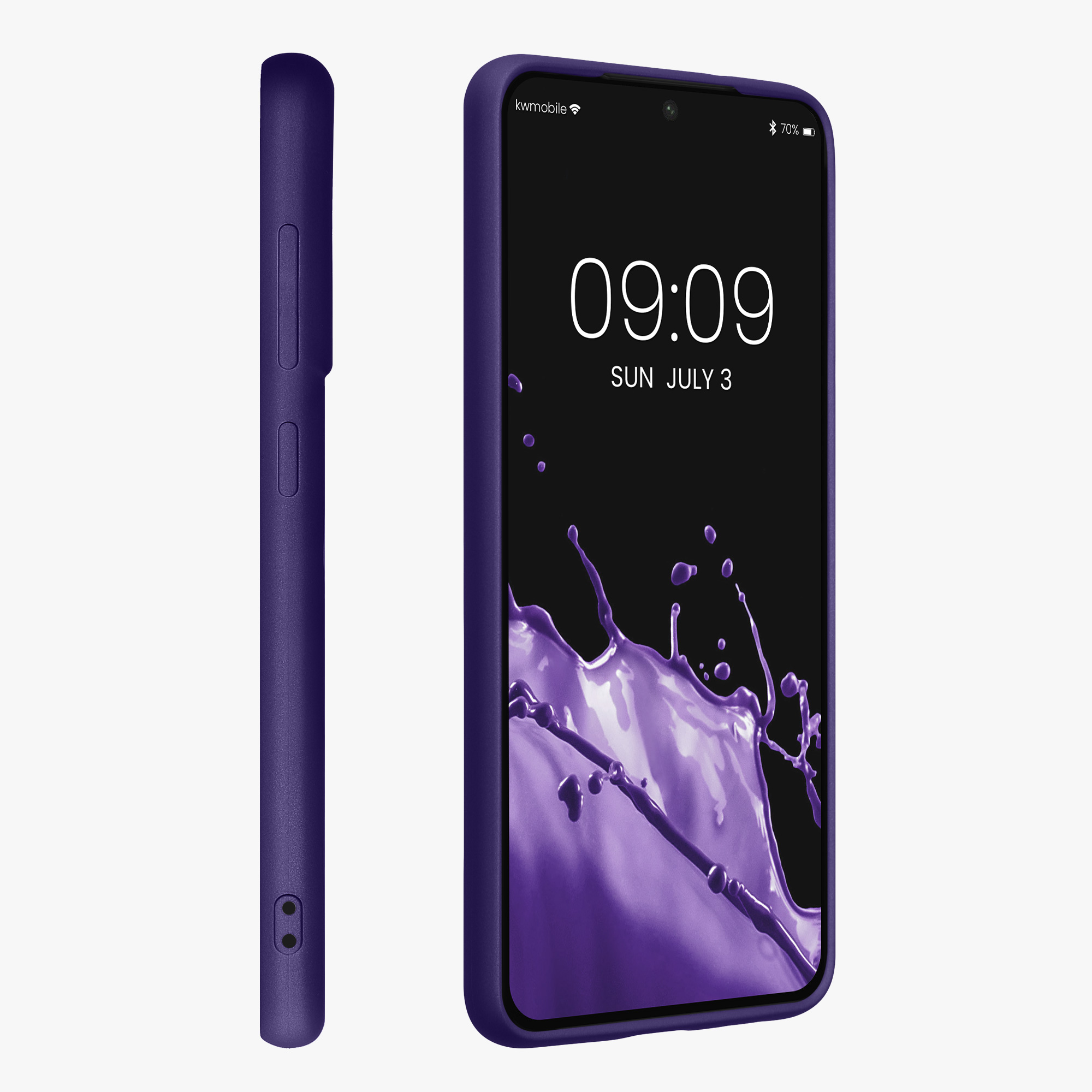 Kryt na mobil Galaxy S21 Fan Edition kwmobile metalická modrofialová