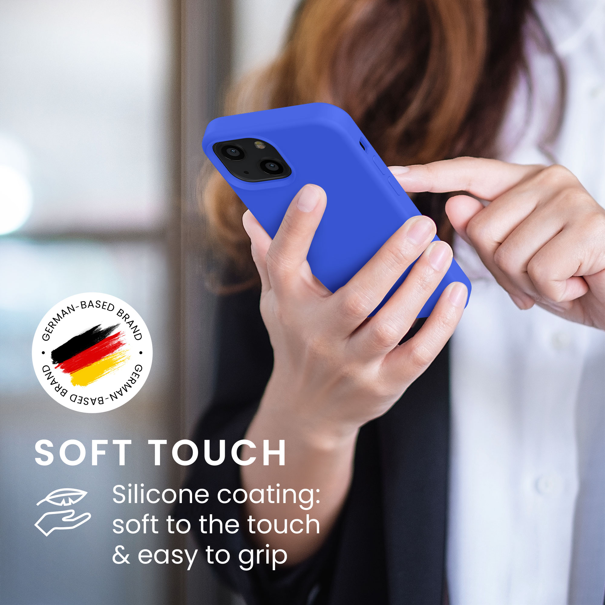 Kryt kwmobile soft-touch iPhone 13 mini modrá