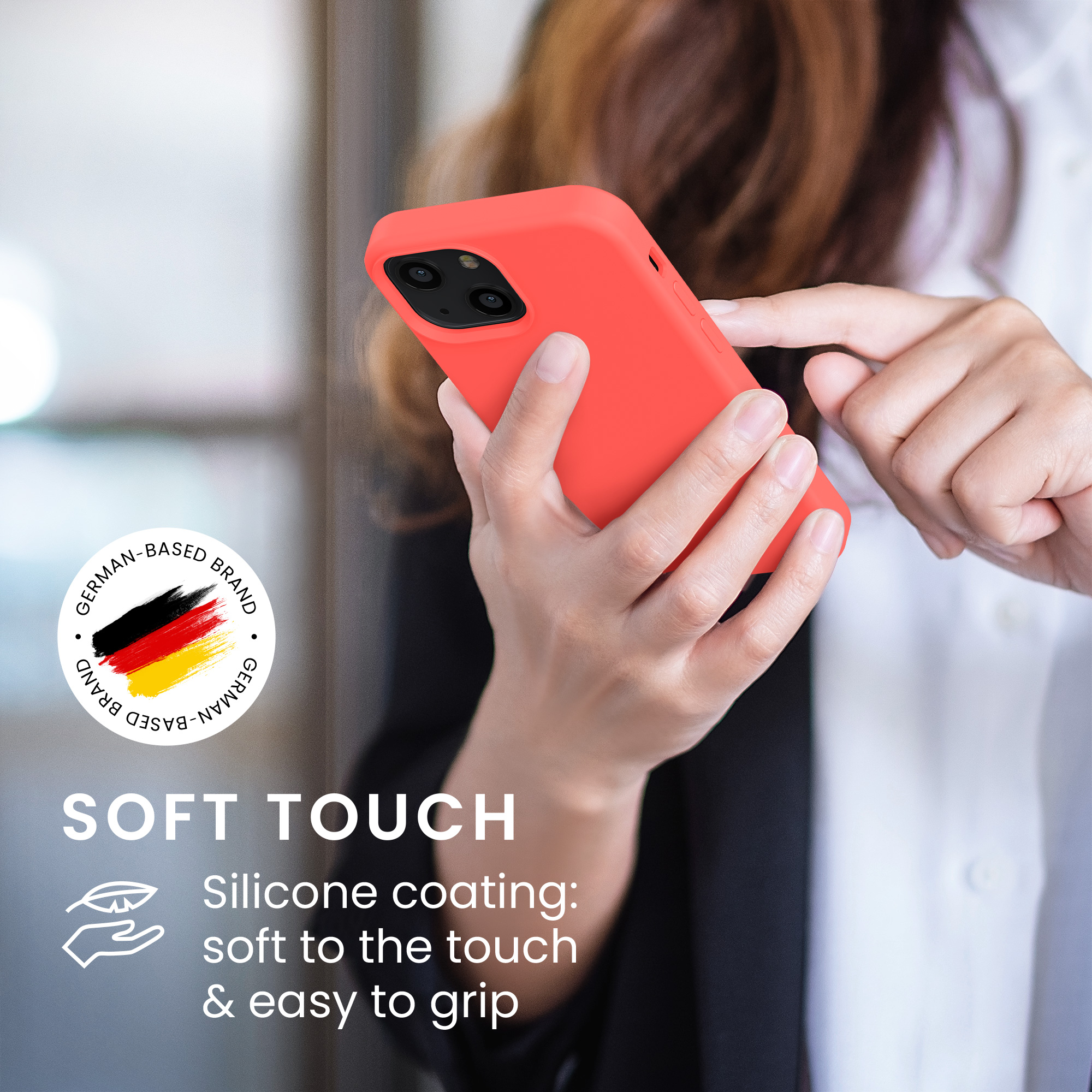Kryt kwmobile soft-touch iPhone 13 mini Vivid Coral
