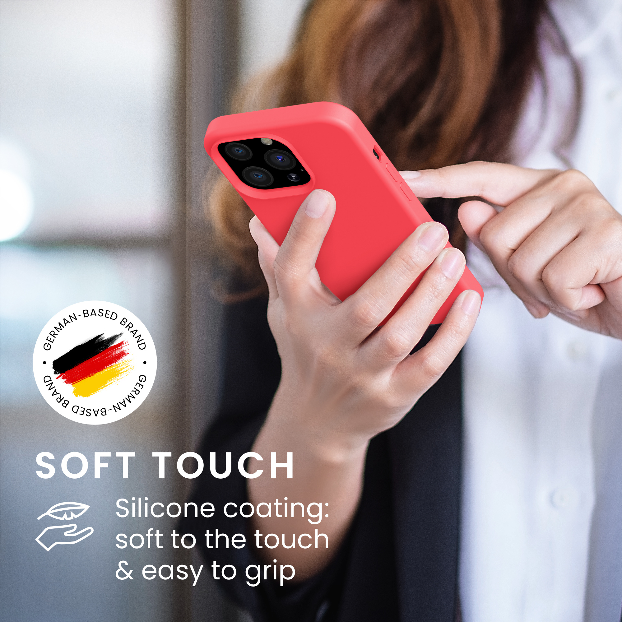 Kryt kwmobile soft-touch iPhone 13 Pro Neon Coral