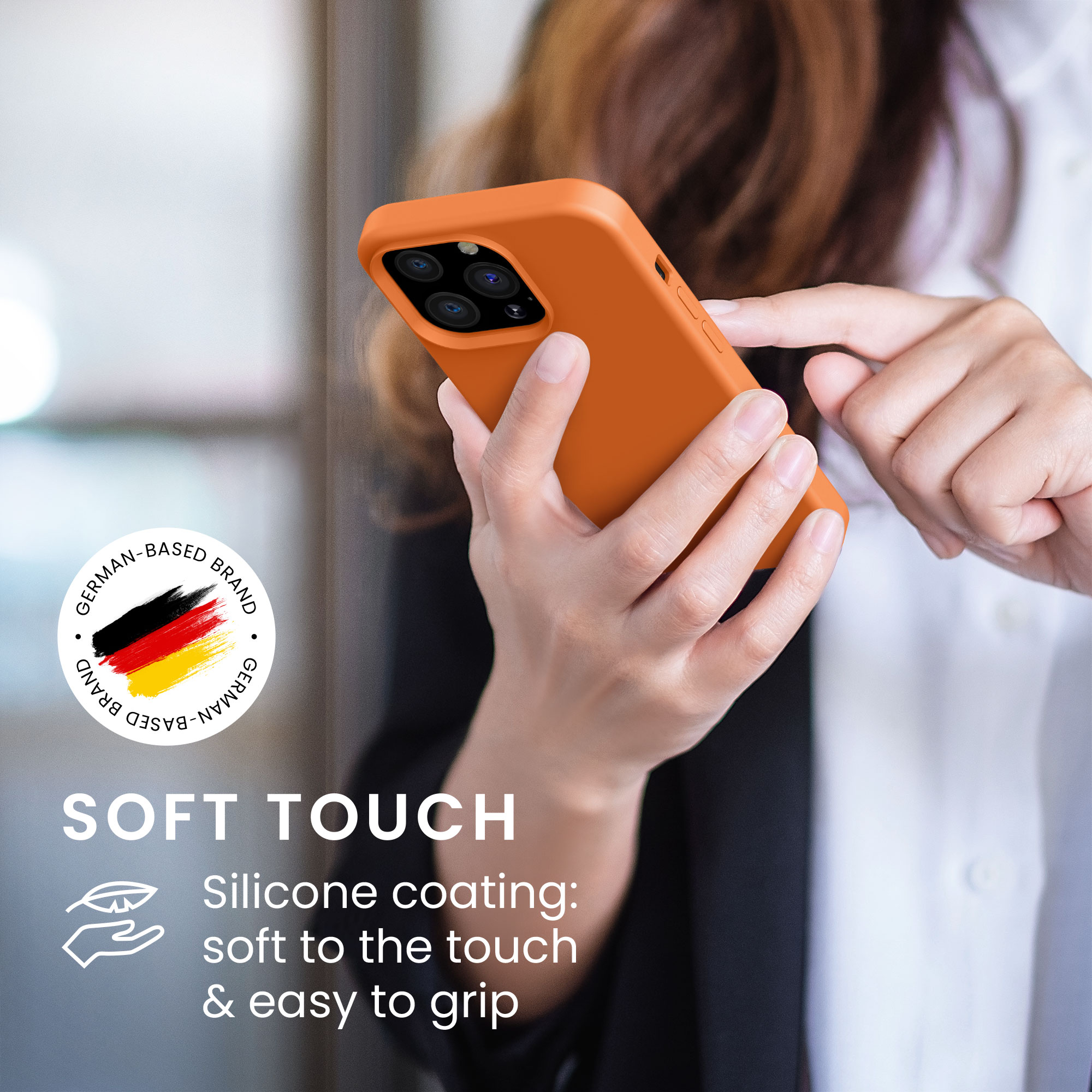 Kryt kwmobile soft-touch iPhone 13 Pro oranžová