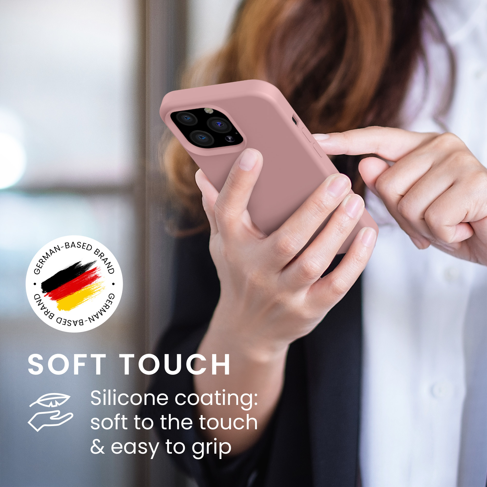 Kryt kwmobile soft-touch iPhone 13 Pro růžová Winter Rose