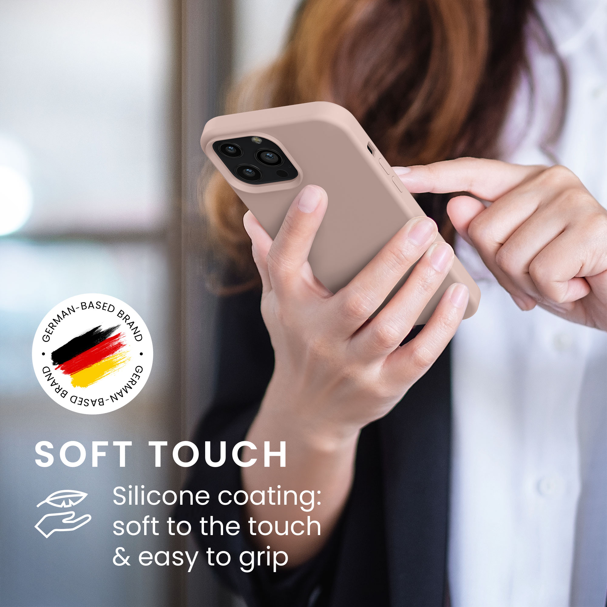 Kryt kwmobile soft-touch iPhone 13 Pro Max růžová