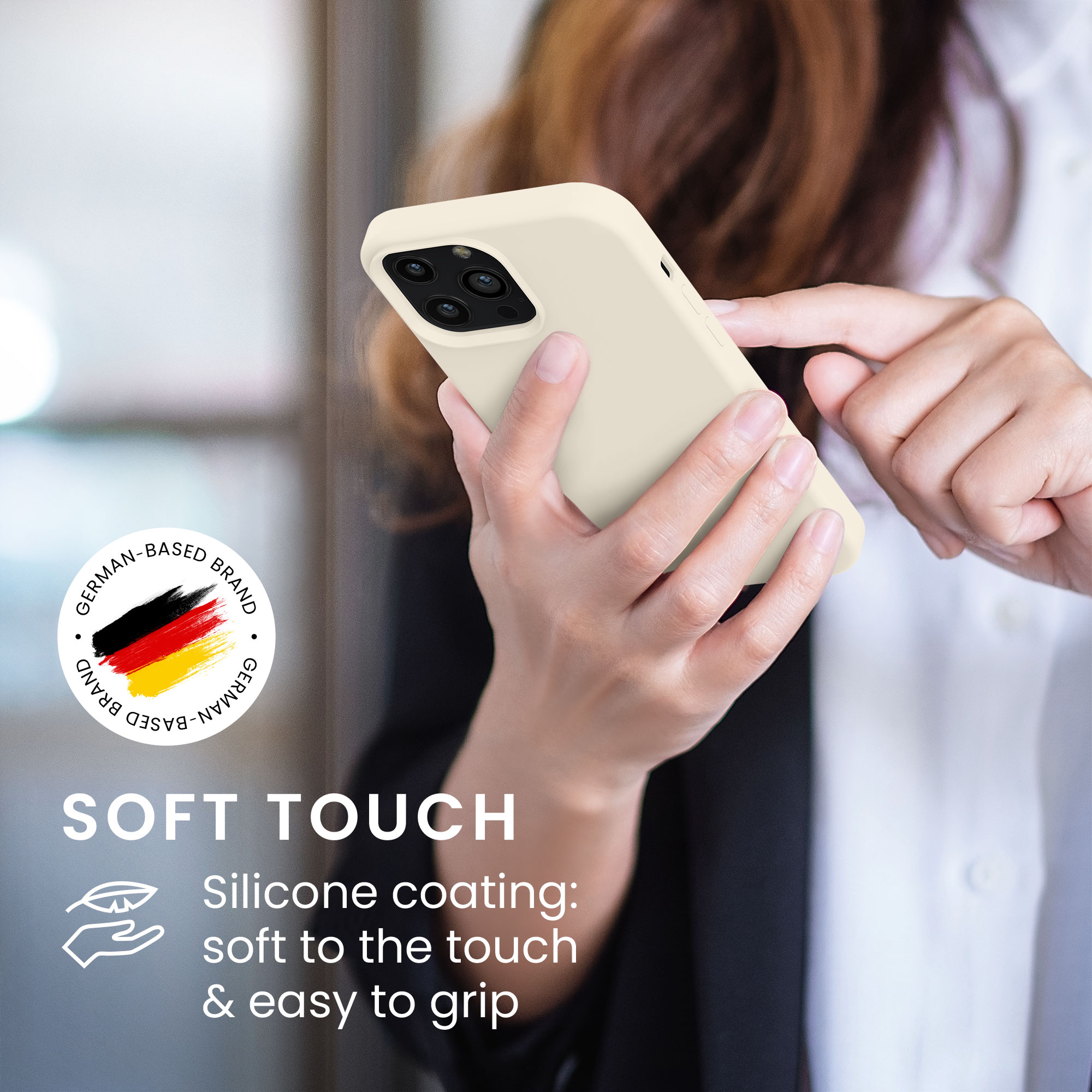 Kryt kwmobile soft-touch iPhone 13 Pro Max Cream