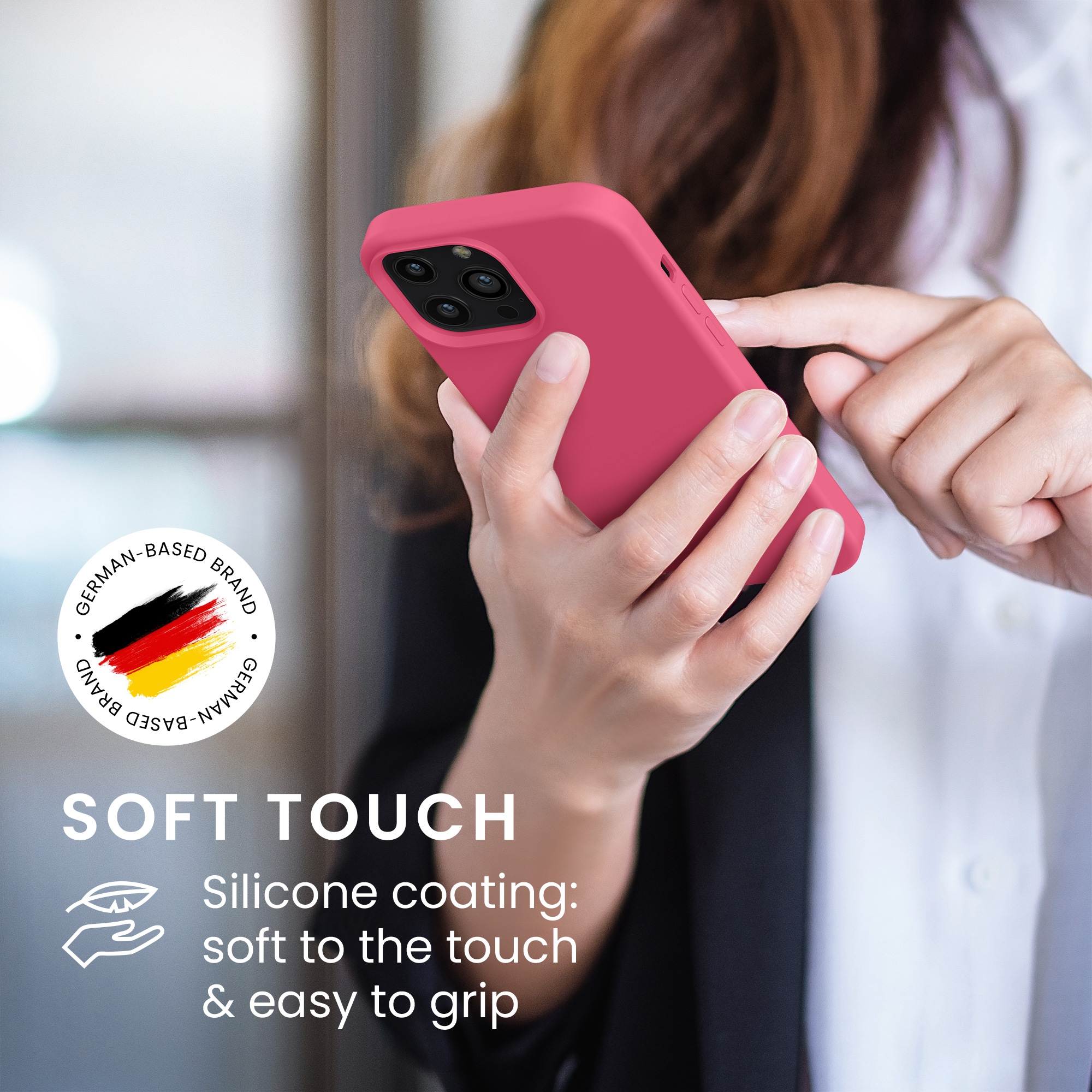 Kryt kwmobile soft-touch iPhone 13 Pro Max růžová