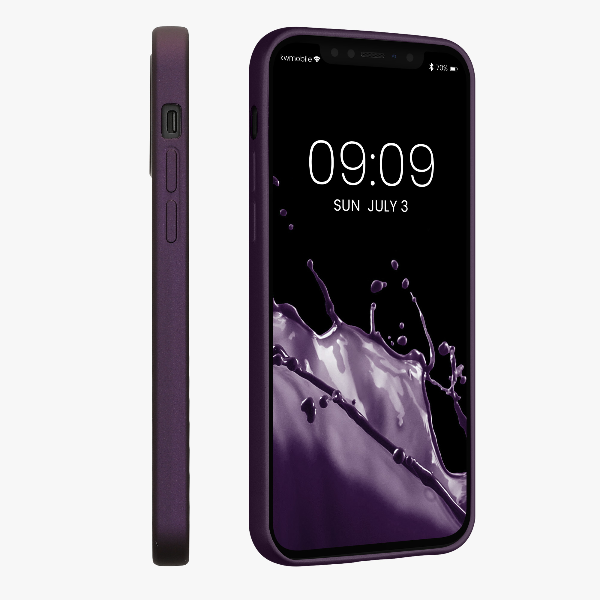 Metalický kryt kwmobile pro iPhone 12 / iPhone 12 Pro - metalická berry