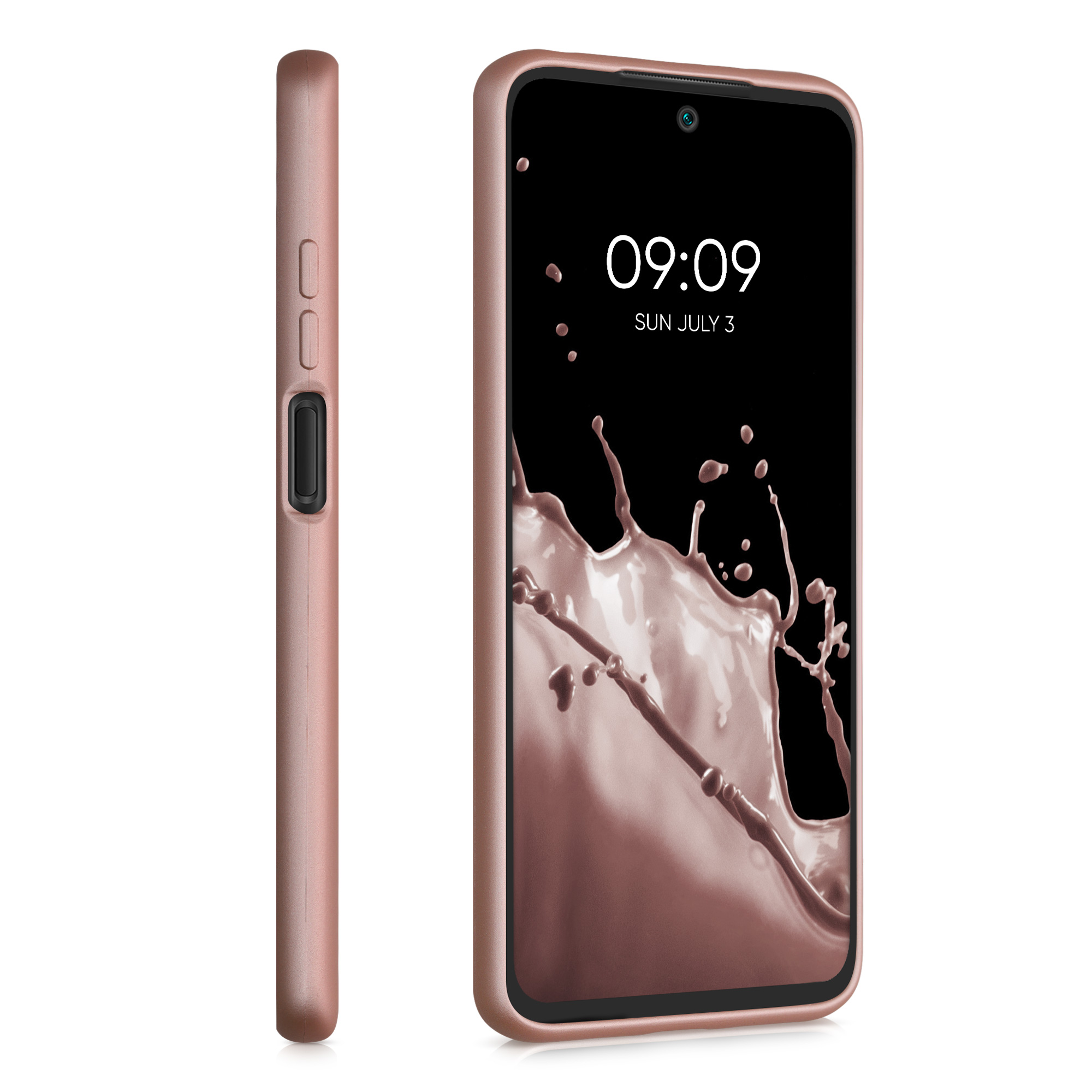 Kryt Xiaomi Redmi 10 (2021 metalický TPU metalická růžovo-zlatá kwmobile