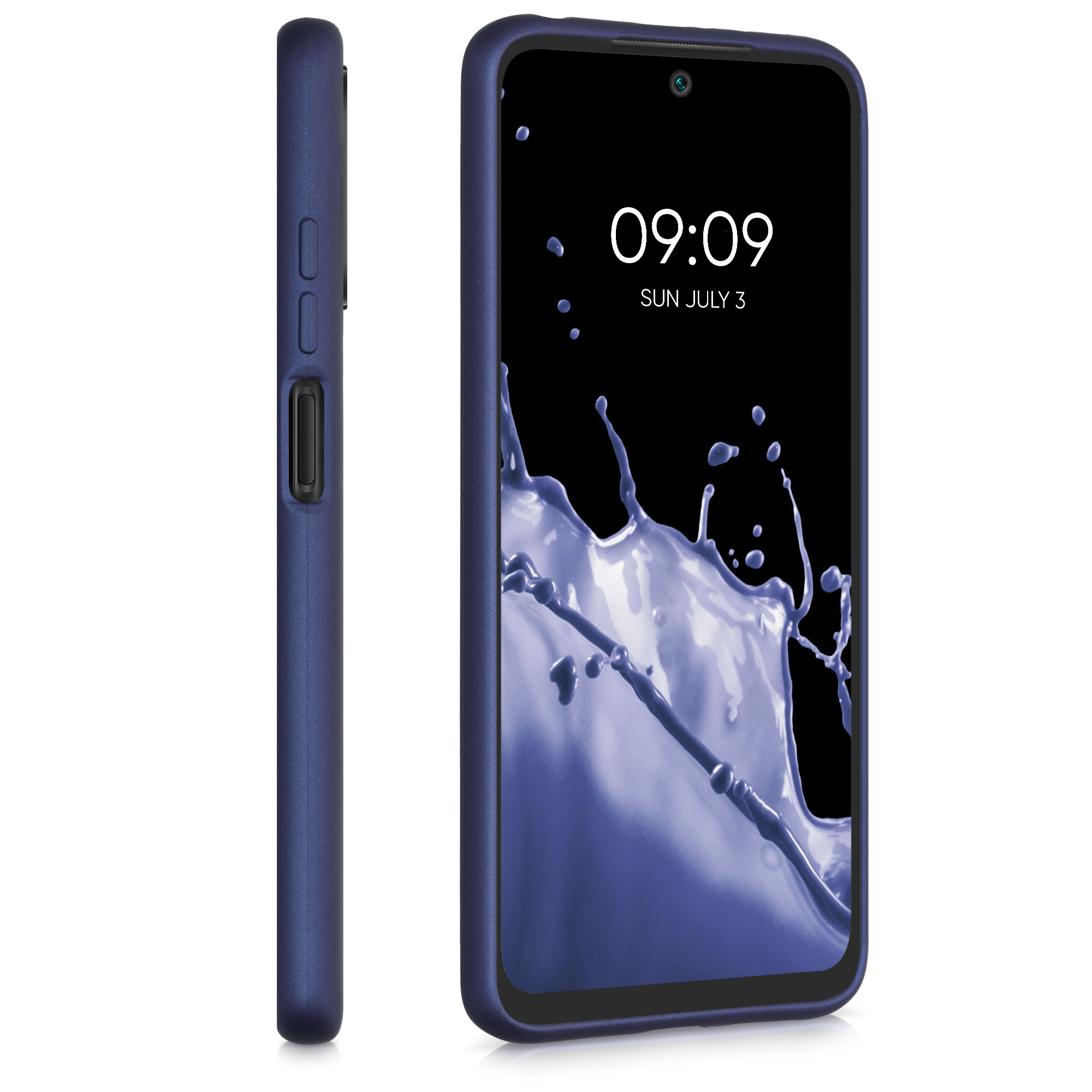 Pouzdro pro Xiaomi Redmi 10 (2021 / 2022) kwmobile tenké metalické silikonové - metalická modrá