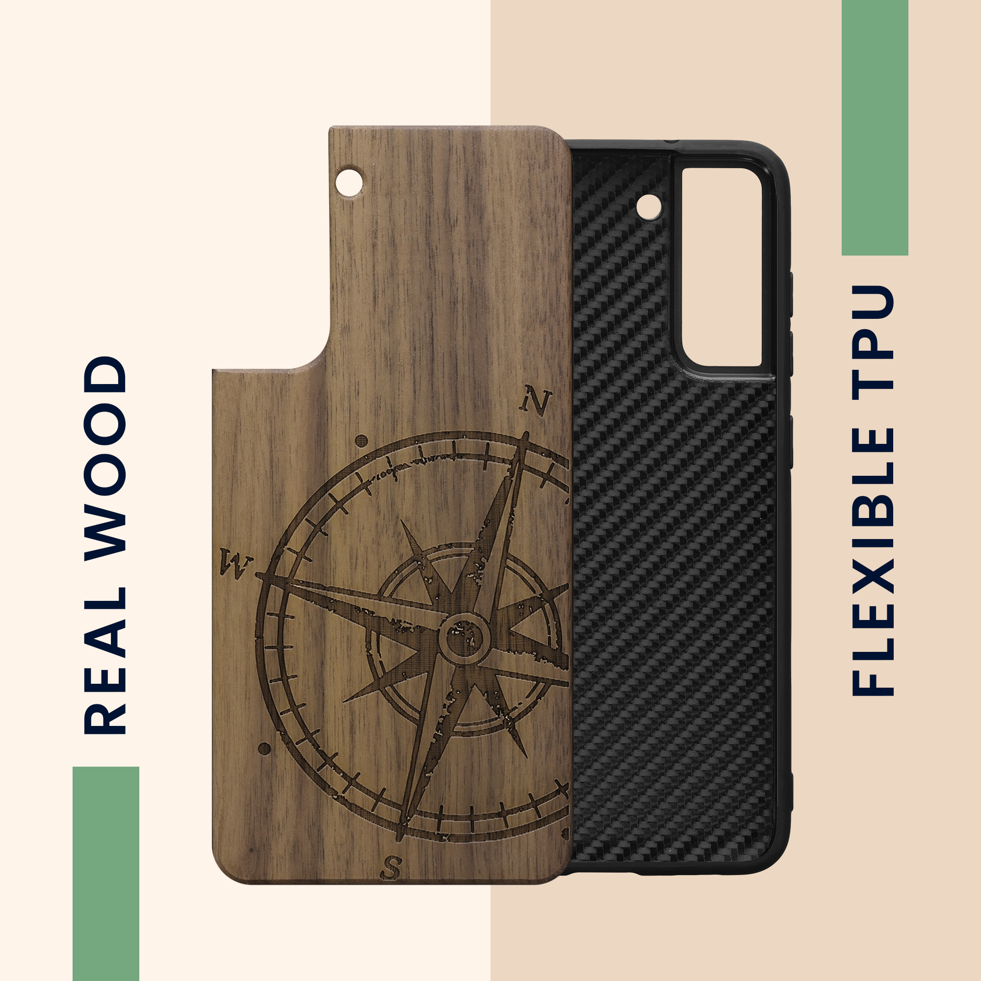 Dřevěný kryt na mobil Galaxy S21 Fan Edition kwmobile hnědý
