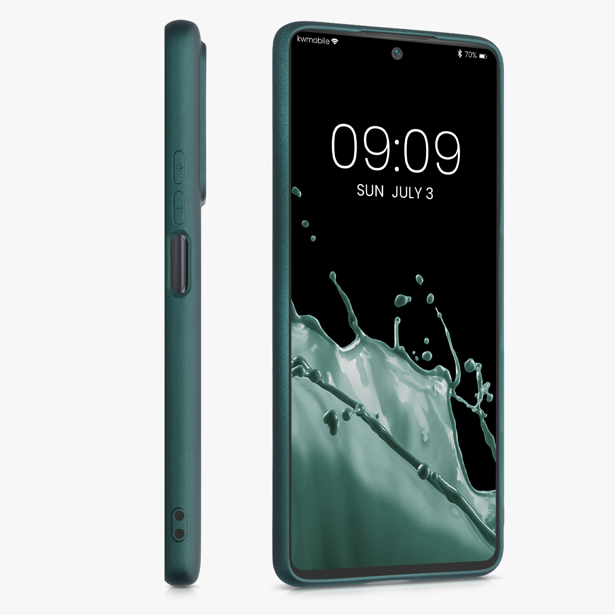 Metalický kryt na mobil Xiaomi 11T / 11T Pro metalicky modrozelený