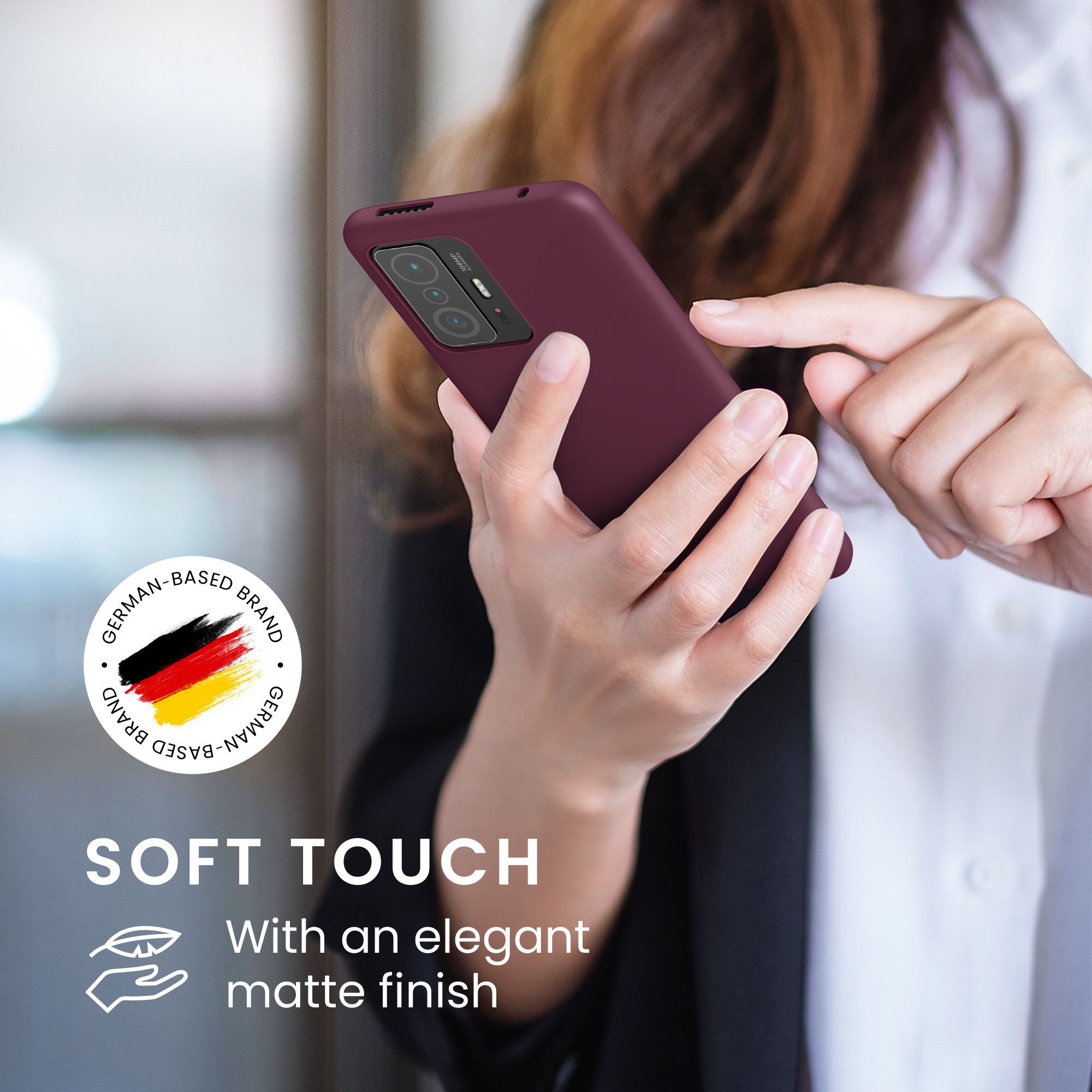Kryt na mobil Xiaomi 11T / 11T Pro kwmobile TPU bordeaux fialový