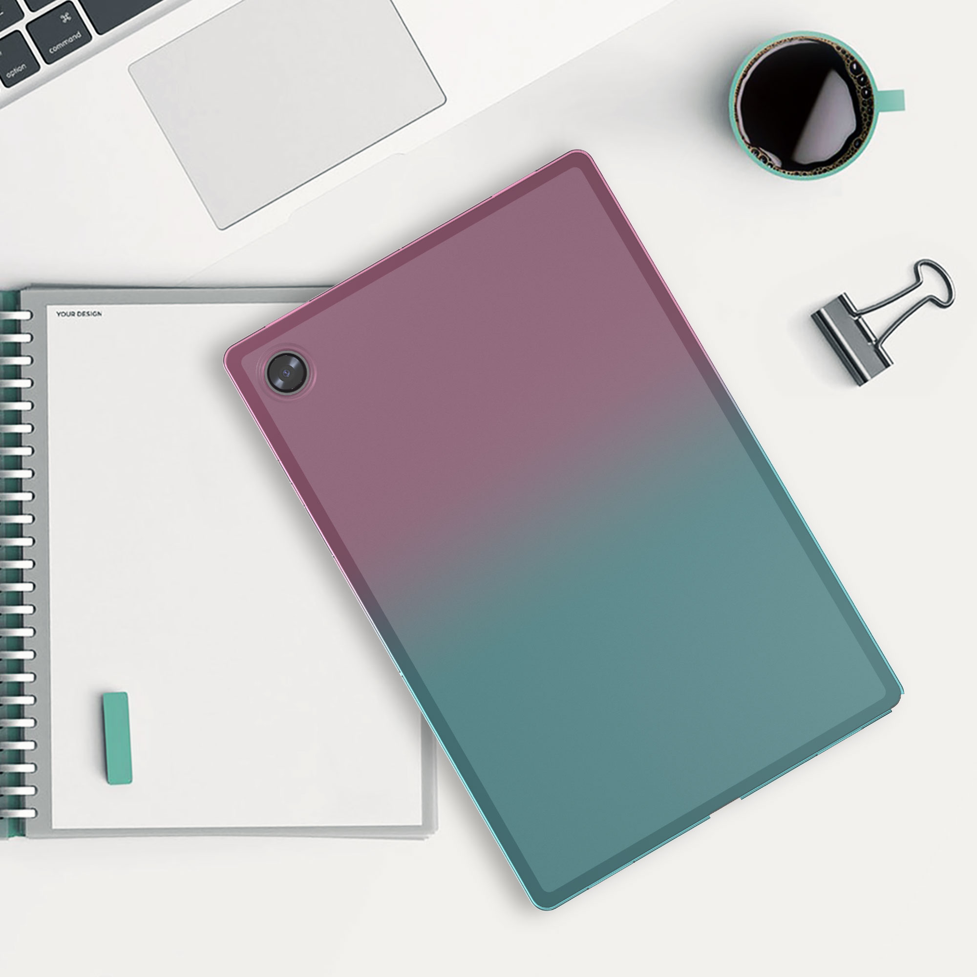 Zadní obal na tablet Galaxy Tab A8 10.5 (2021) kwmobile tmavě růžový/modrý/transparentní