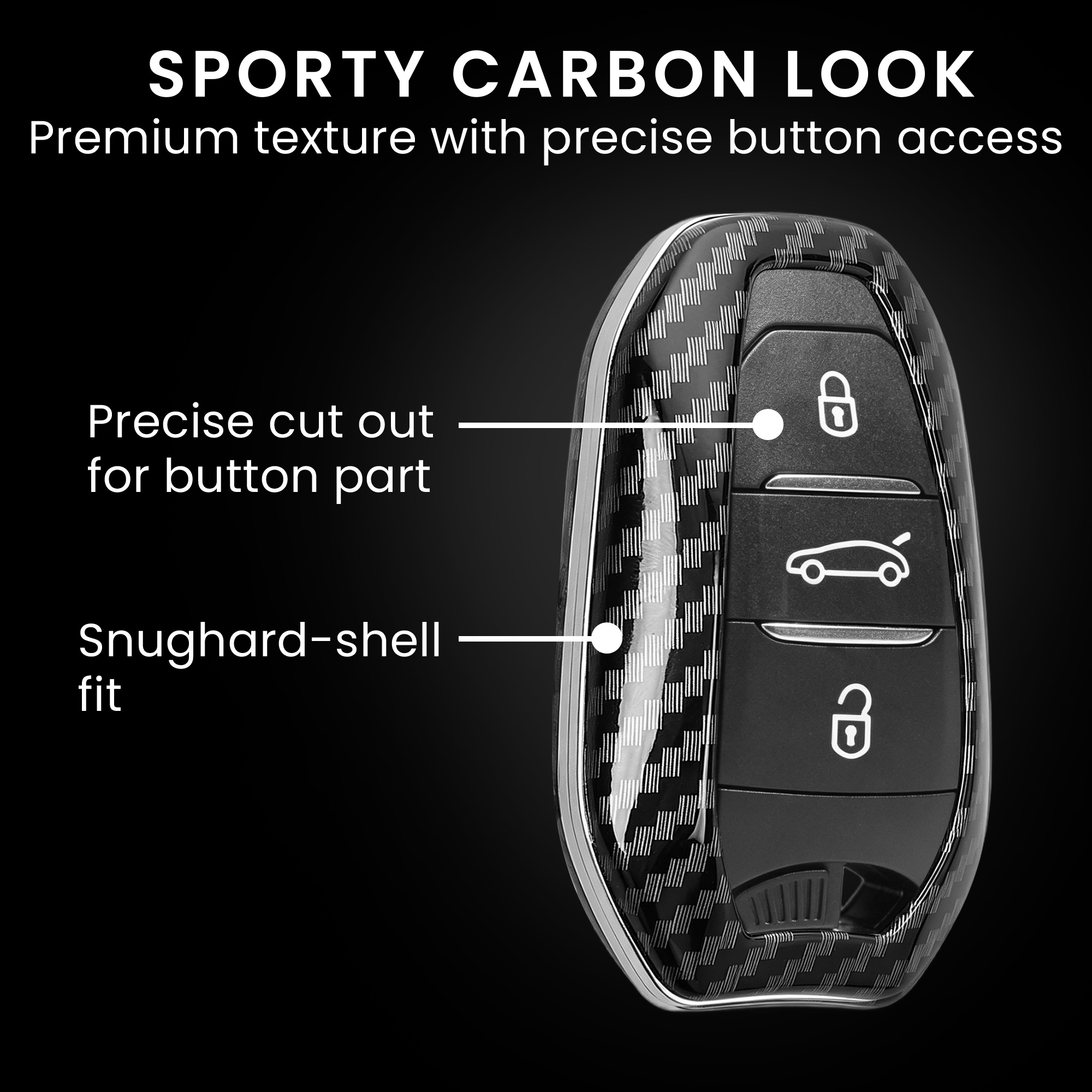 Pouzdro na klíč od auta Peugeot Citroen 3 Button Car Key Smart Key (only Keyless Go) kwmobil...