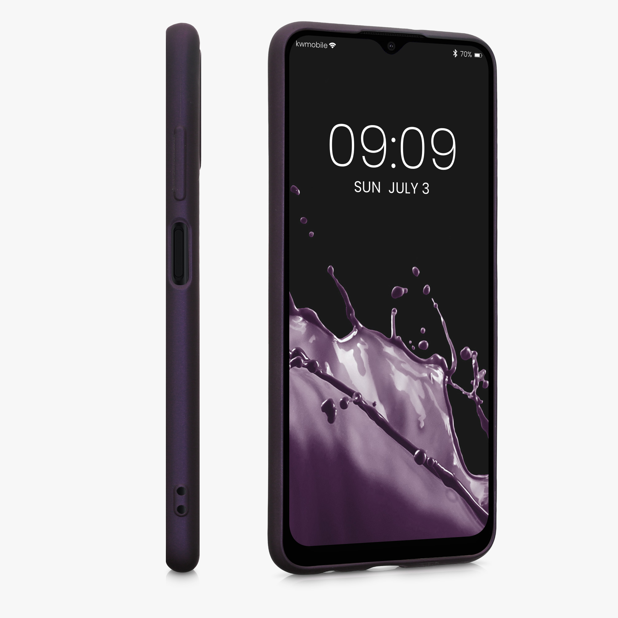 Kryt na mobil Samsung Galaxy A03s kwmobile Metallic metalicky berry