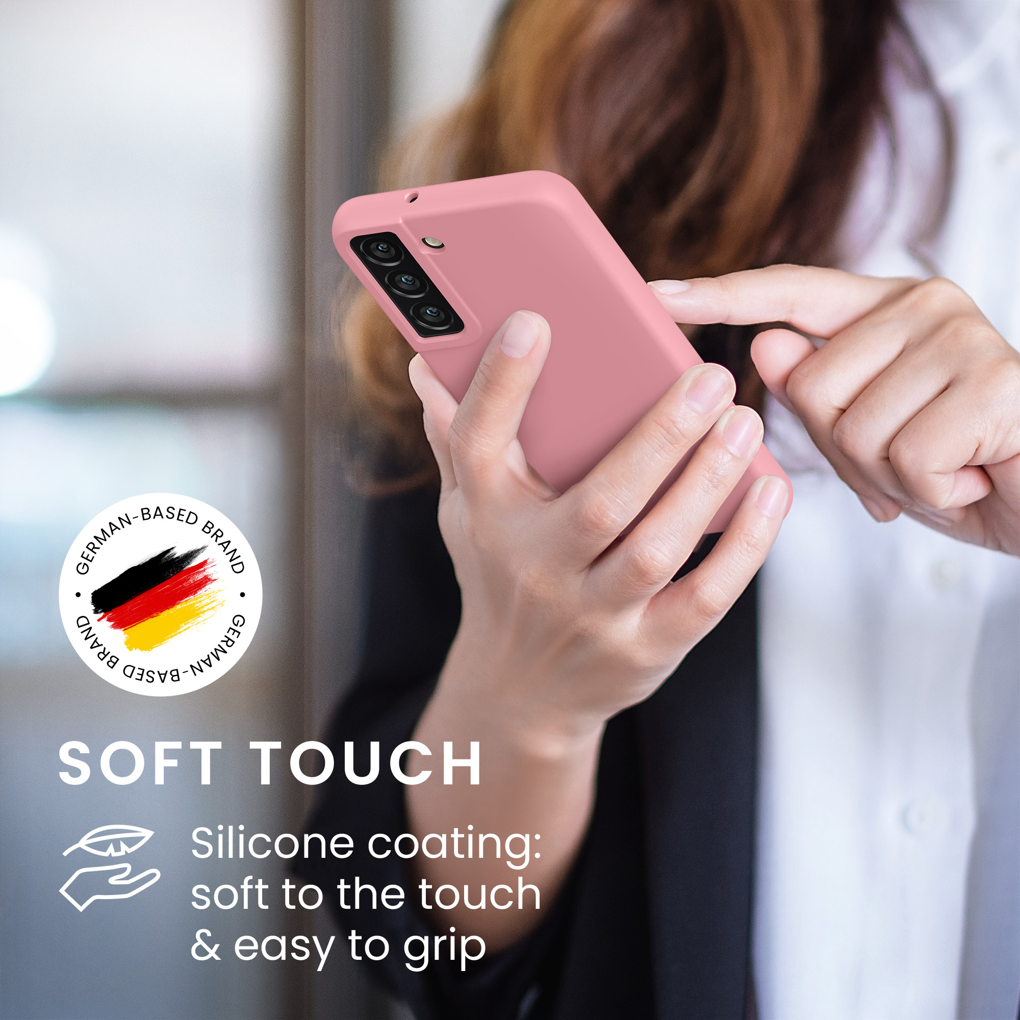 Kryt na mobil Galaxy S22 kwmobile Soft Cover světle růžová
