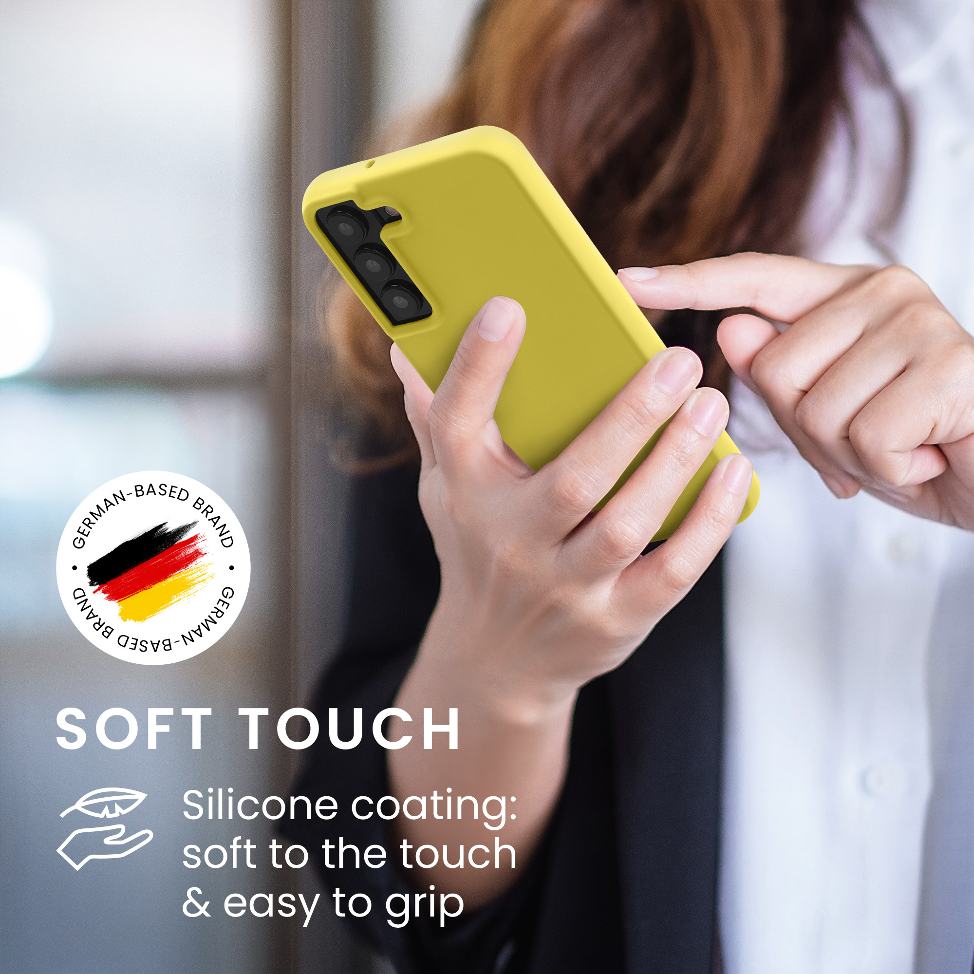 Kryt na mobil Galaxy S22 kwmobile Soft Cover citronově žlutá