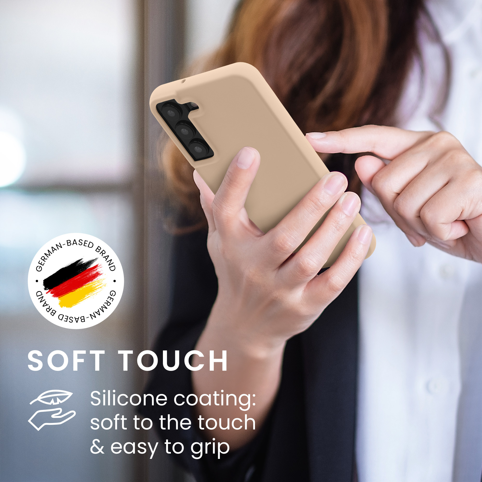 Kryt na mobil Galaxy S22 kwmobile Soft Cover perleťová