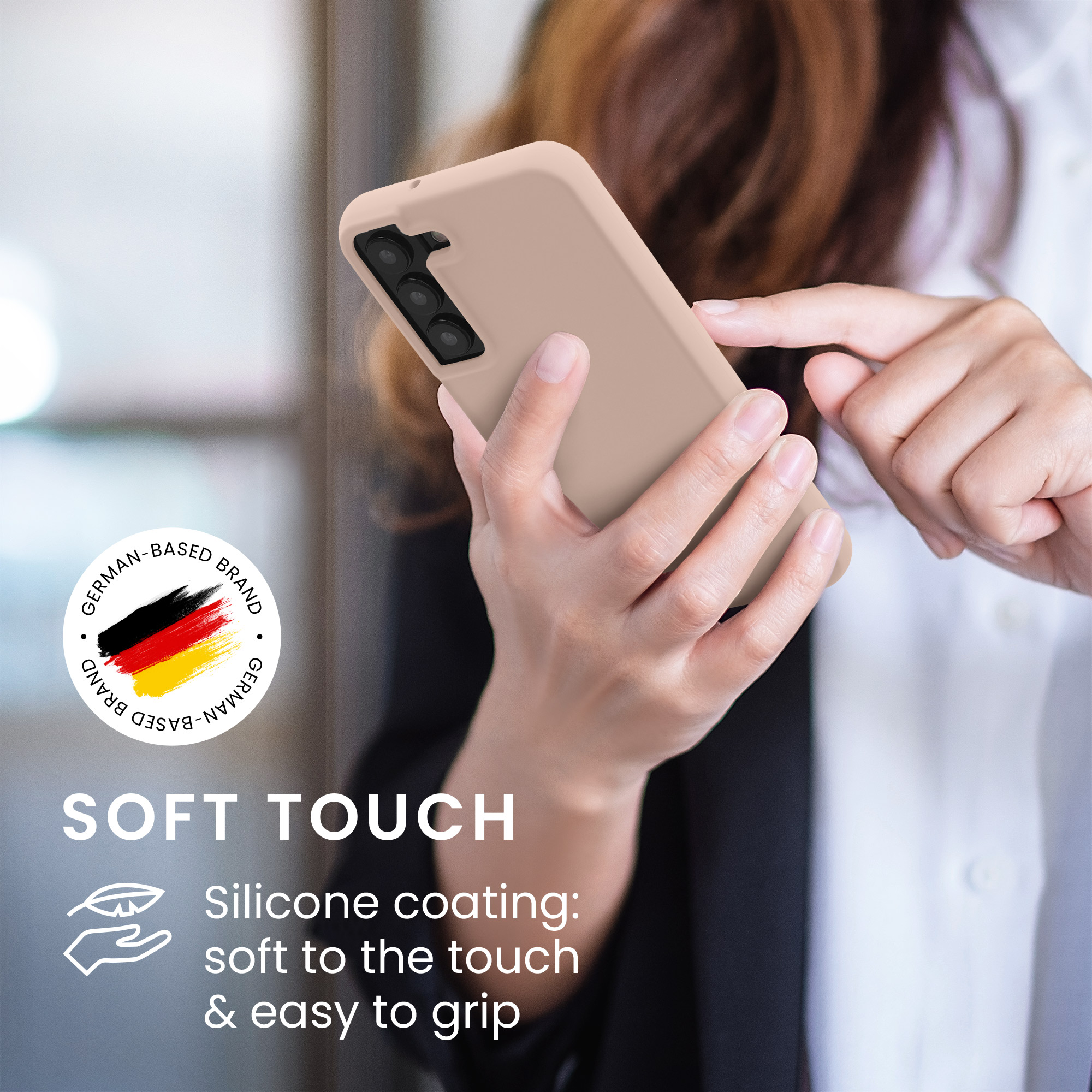 Kryt na mobil Galaxy S22 kwmobile Soft Cover krémová Coconut Swirl
