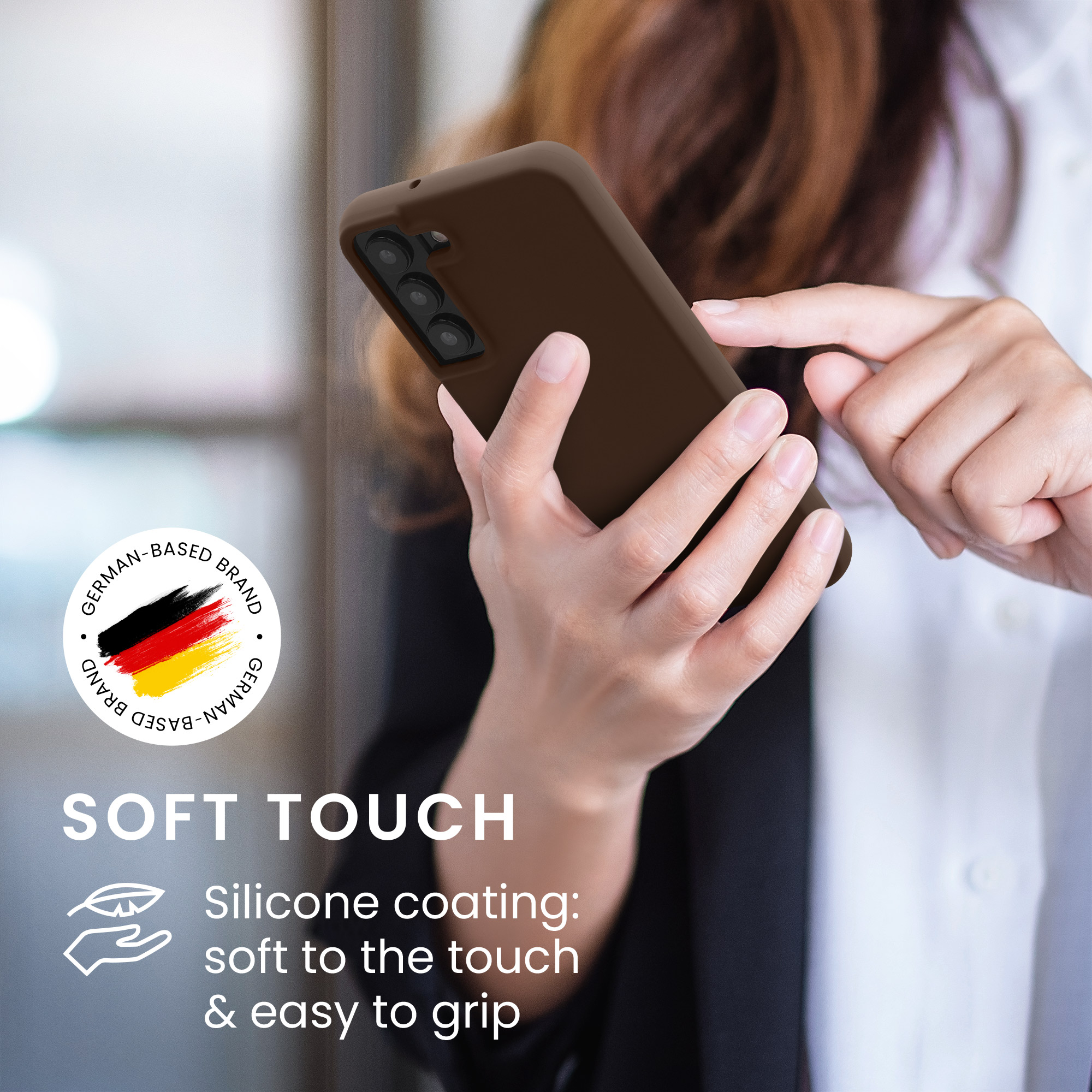 Kryt na mobil Galaxy S22 kwmobile Soft Cover čokoládová