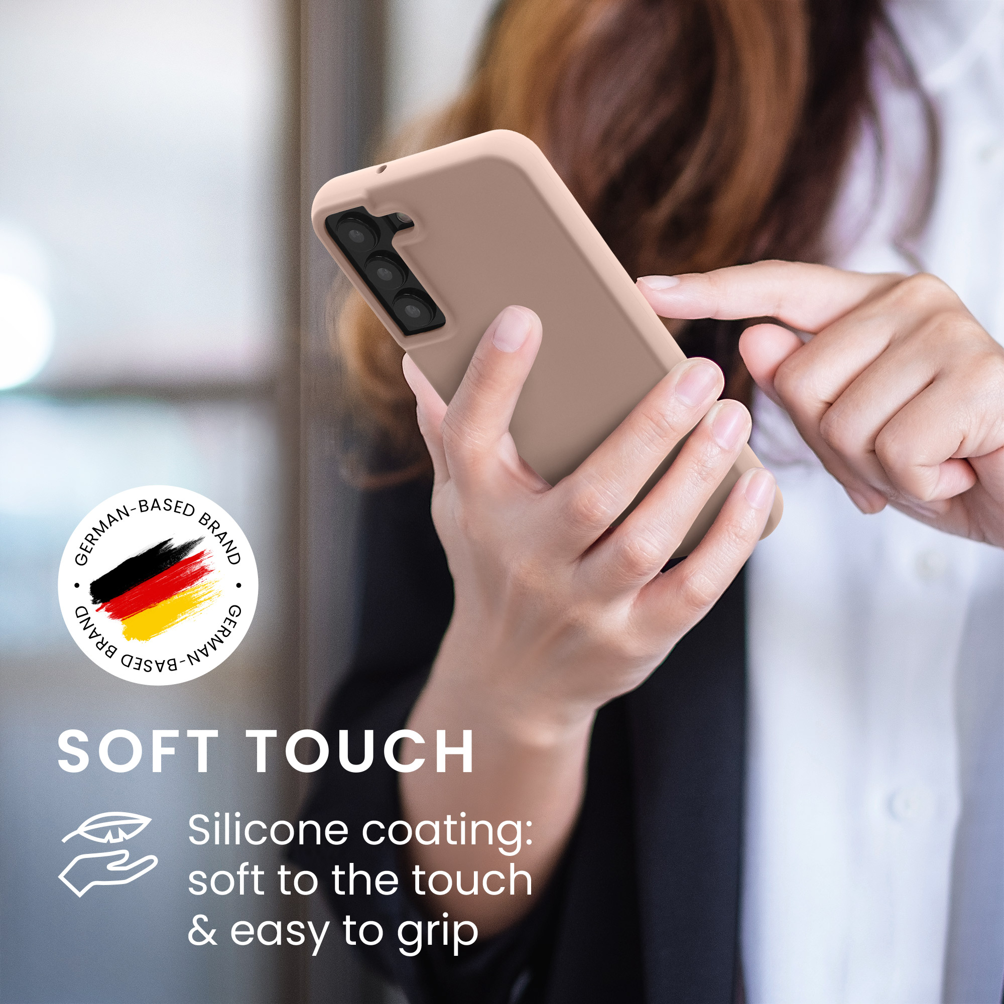 Kryt na mobil Galaxy S22 kwmobile Soft Cover pudrově růžová