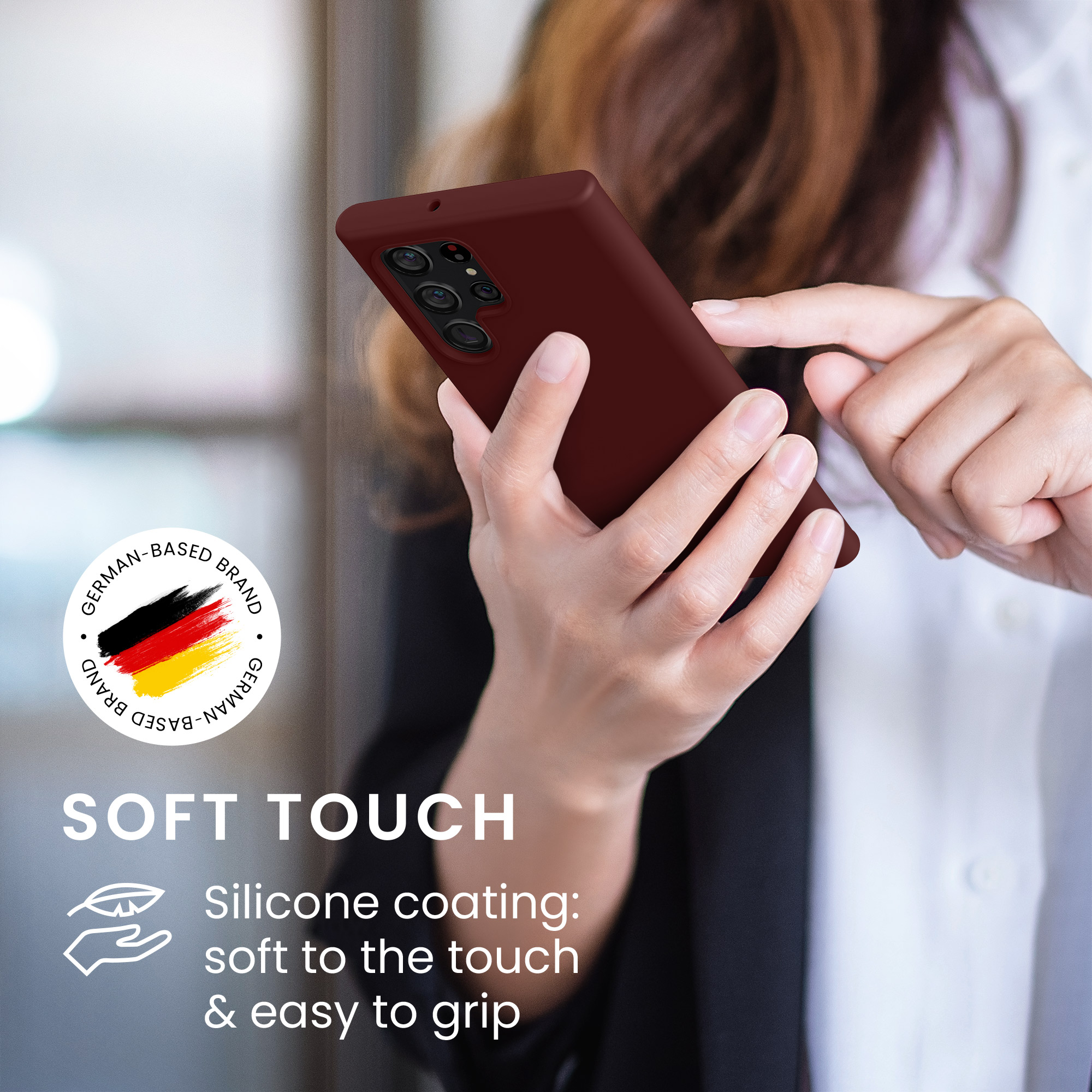 Kryt na mobil Galaxy S22 Ultra kwmobile Soft Cover vínově fialová