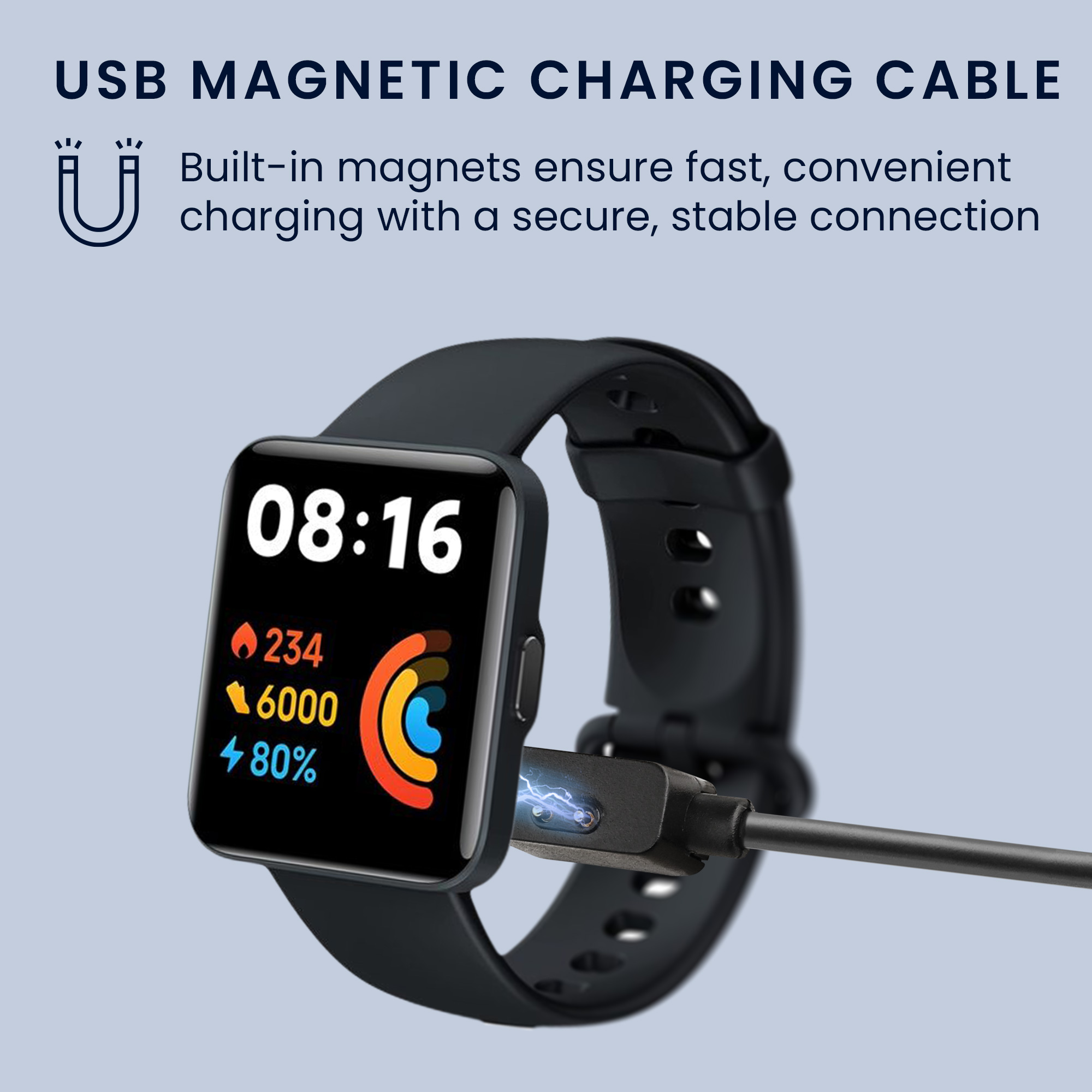 kwmobile nabíjecí kabel Redmi Watch 2 Lite / Redmi Watch 3 / - černá
