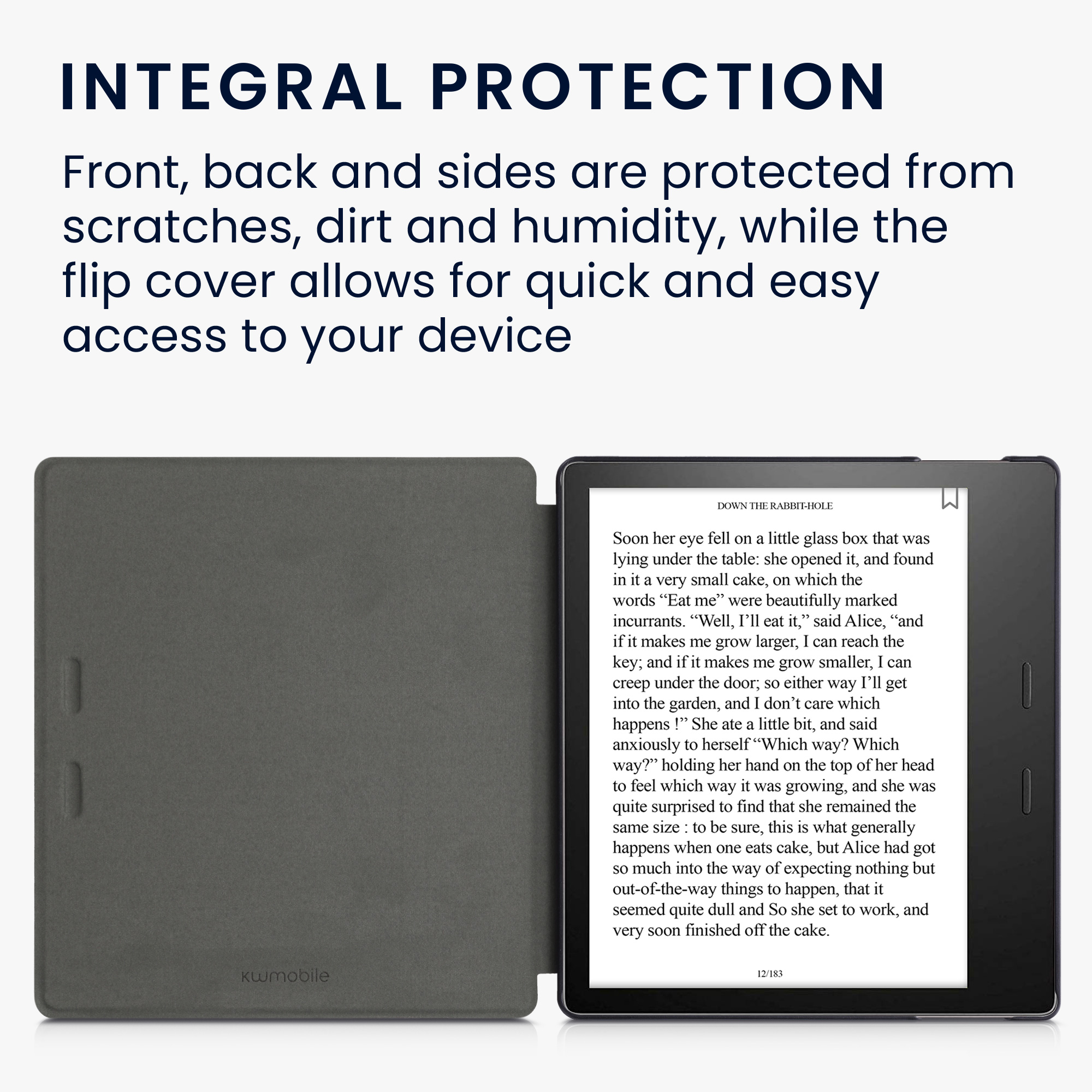 Pouzdro na čtečku kwmobile pro Amazon Kindle Oasis 10. Generation - motiv pampeliška šedá