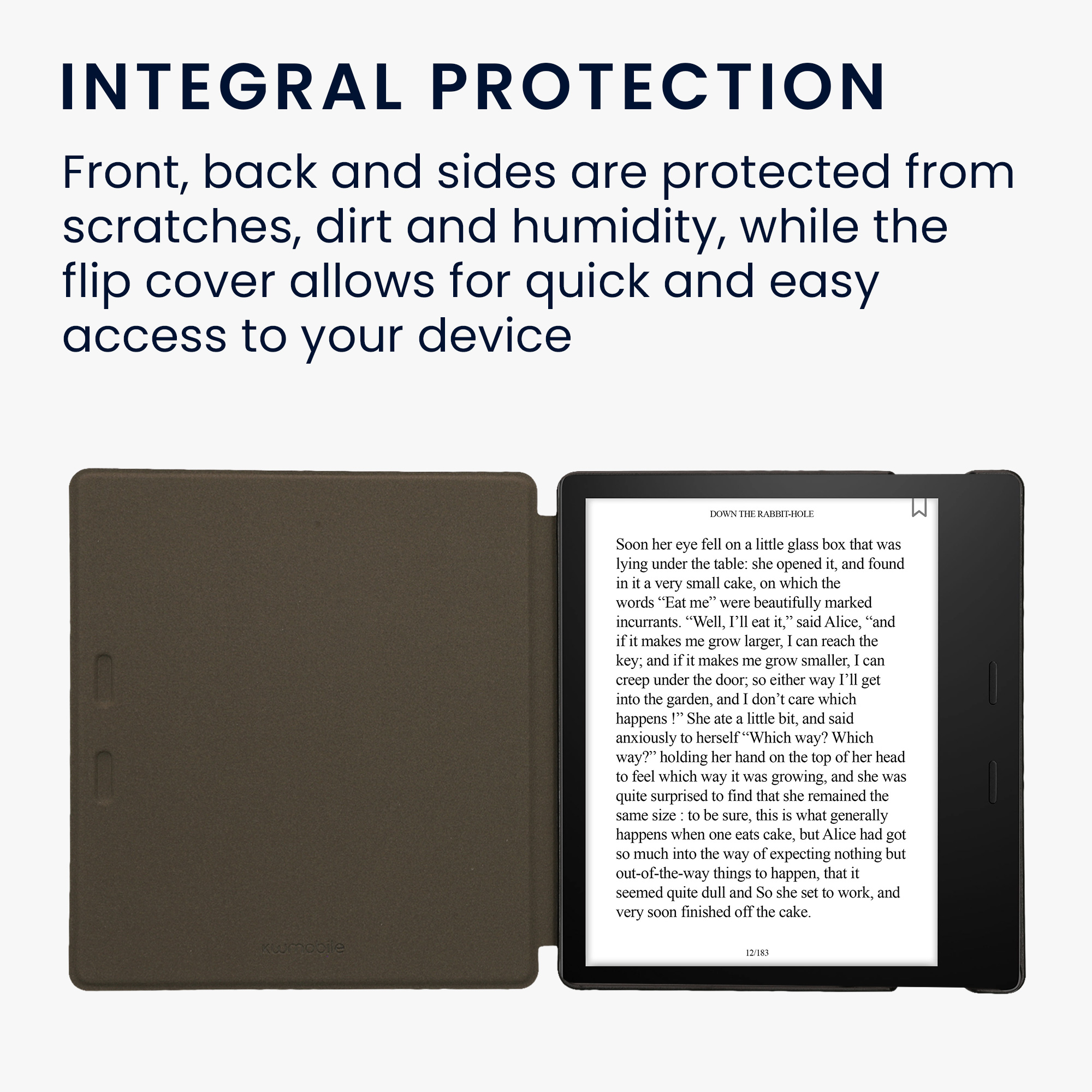 Pouzdro na čtečku kwmobile pro Amazon Kindle Oasis 10. Generation - motiv kočka šedá / černá
