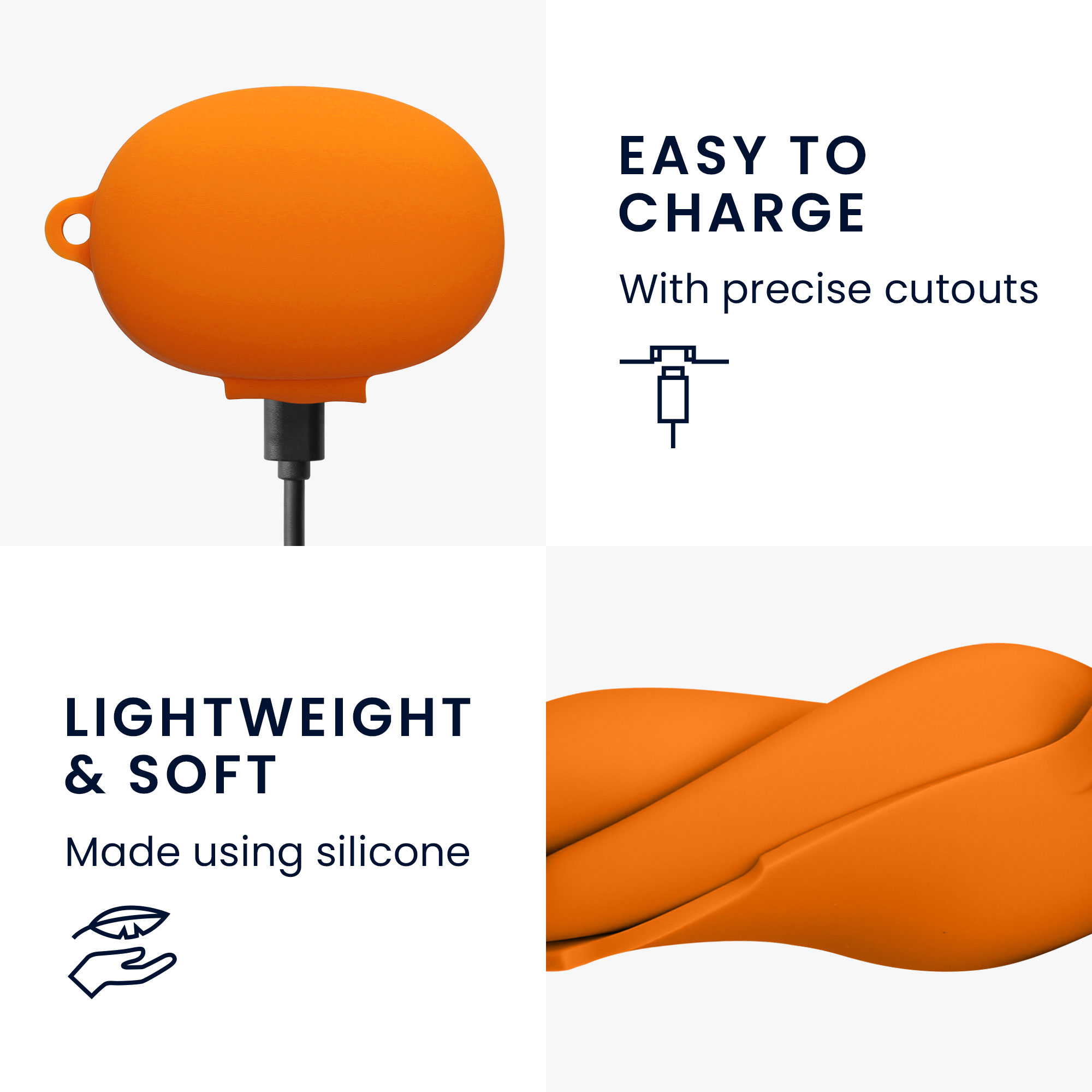 Obal pro Anker Soundcore Life P2 mini kwmobile s karabinou silikonové - oranžová