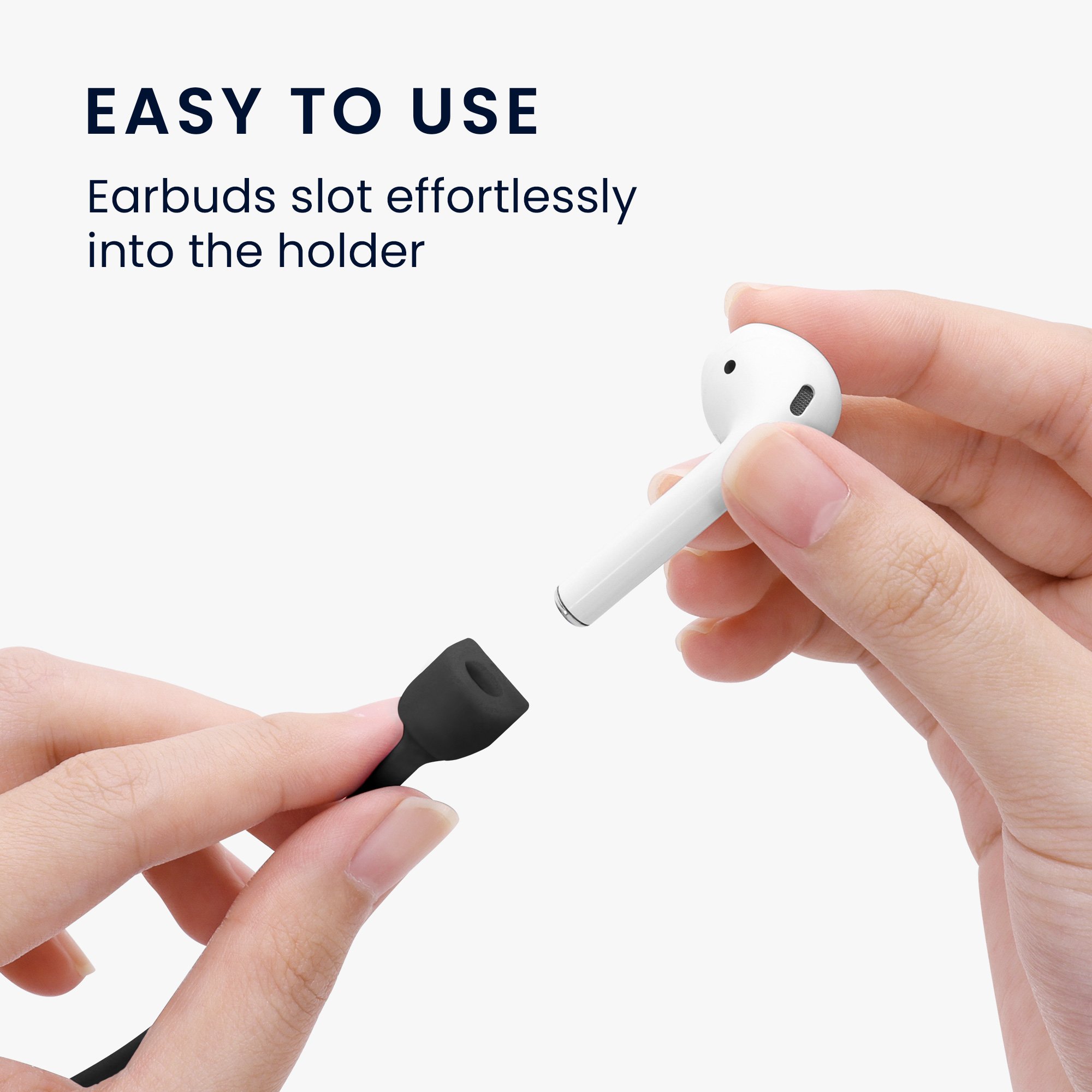 Řemínek pro Apple Airpods 1 / 2 / 3 / 4 / Pro 1 / Airpods Pro 2 Earbud Neck kwmobile s popruhem na krk silikonové - černá