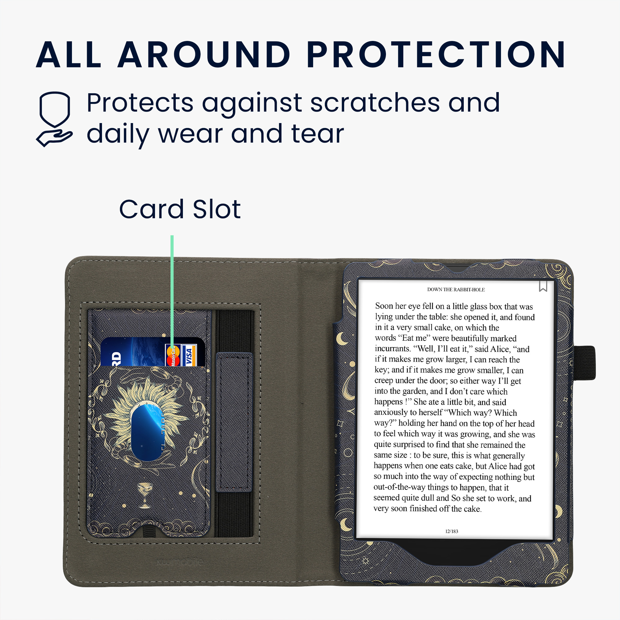 Pouzdro na čtečku kwmobile Amazon Kindle Paperwhite 11 Generation 2021 Case - Cover for Kindle Paperwhite Case w/ Stand Strap