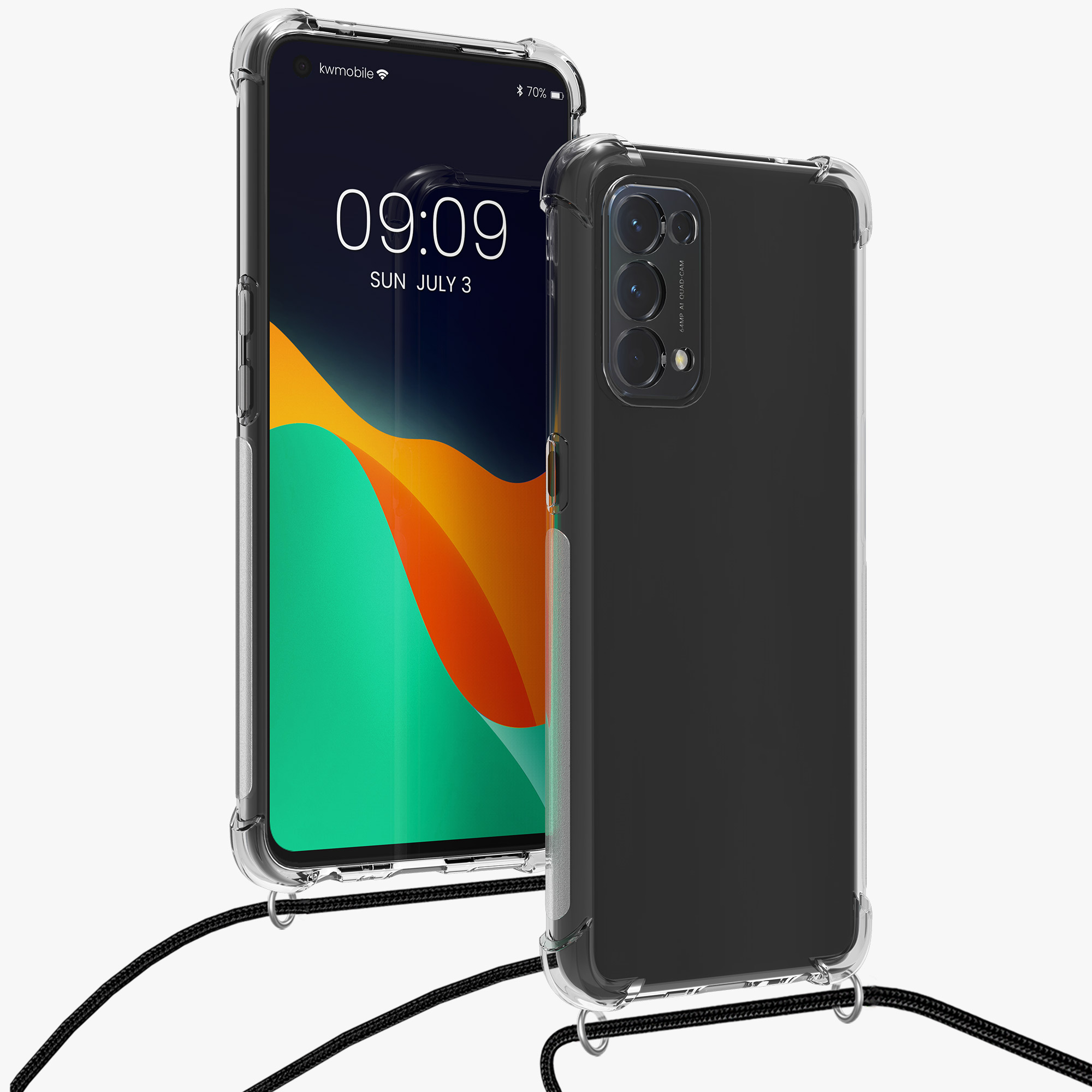Crossbody kryt na mobil Oppo Find X3 Lite kwmobile šňůrka transparentní