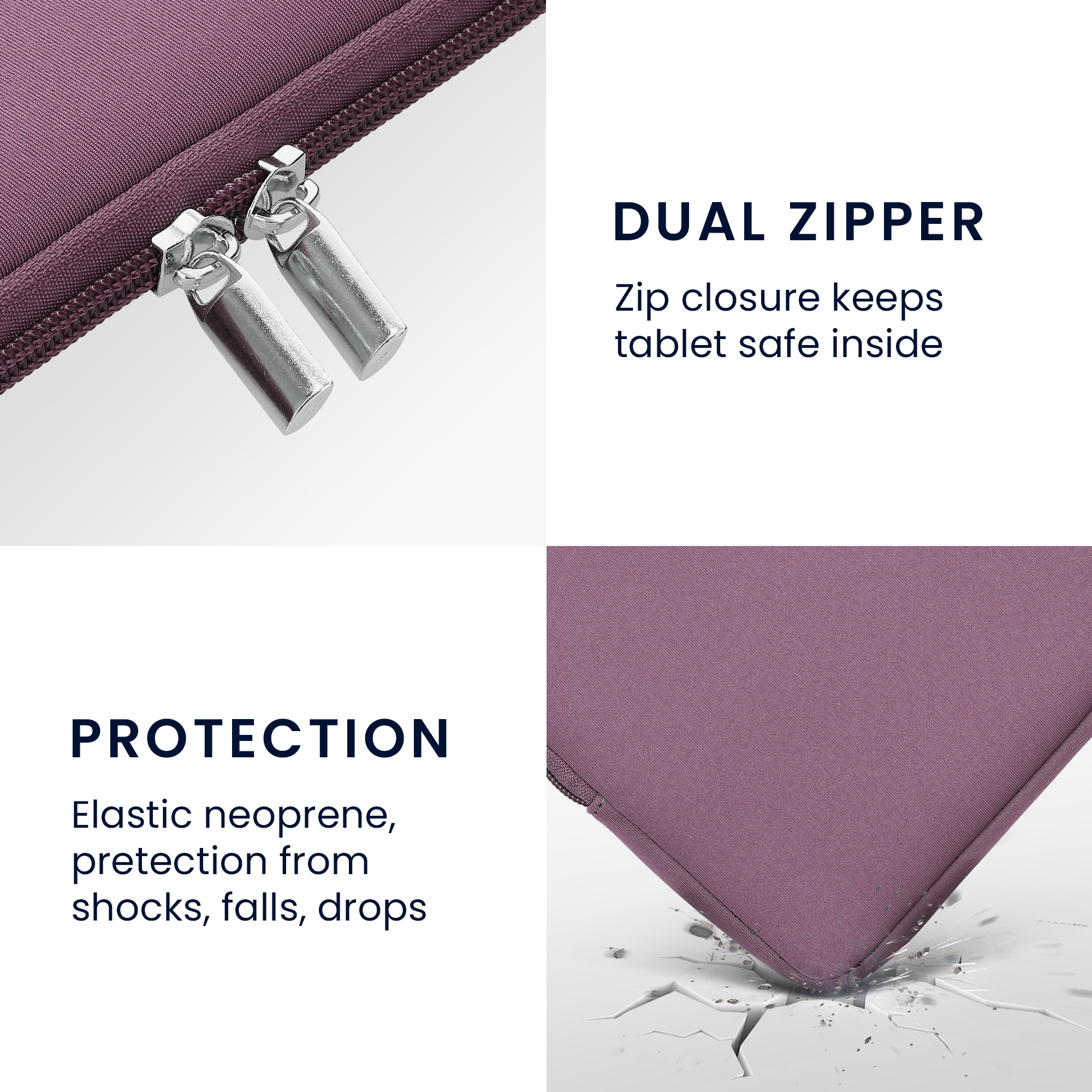 Neoprenové pouzdro tablet kwmobile 9,7"-11"" levandulová