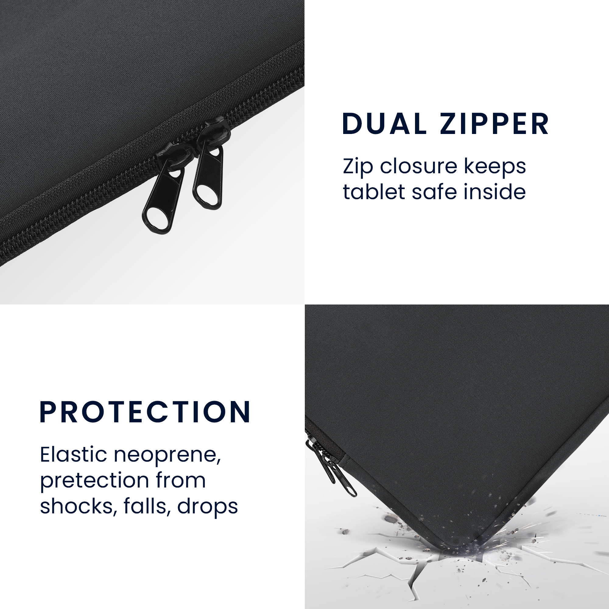 Neoprenové pouzdro tablet kwmobile 9,7"-11"" tmavě šedá