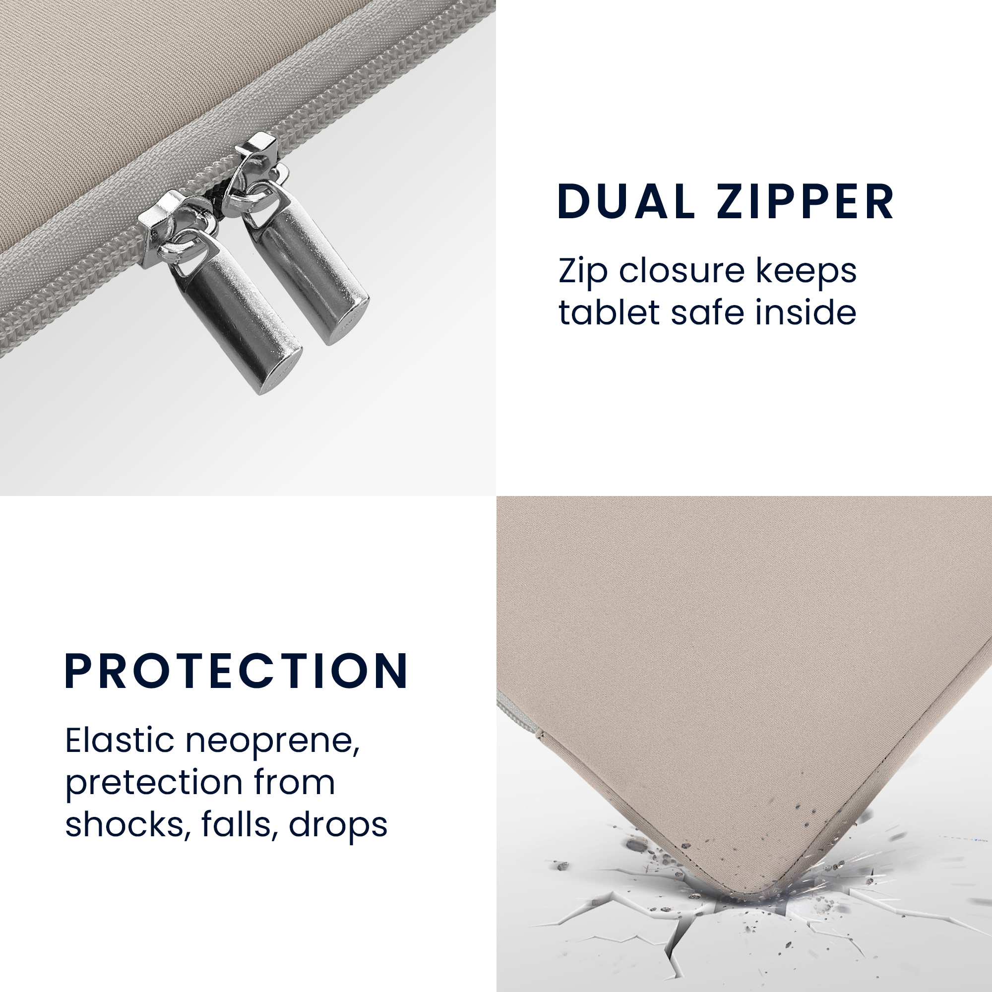 Neoprenové pouzdro pro 9,7"-11" Tablet kwmobile se zipem - bílá