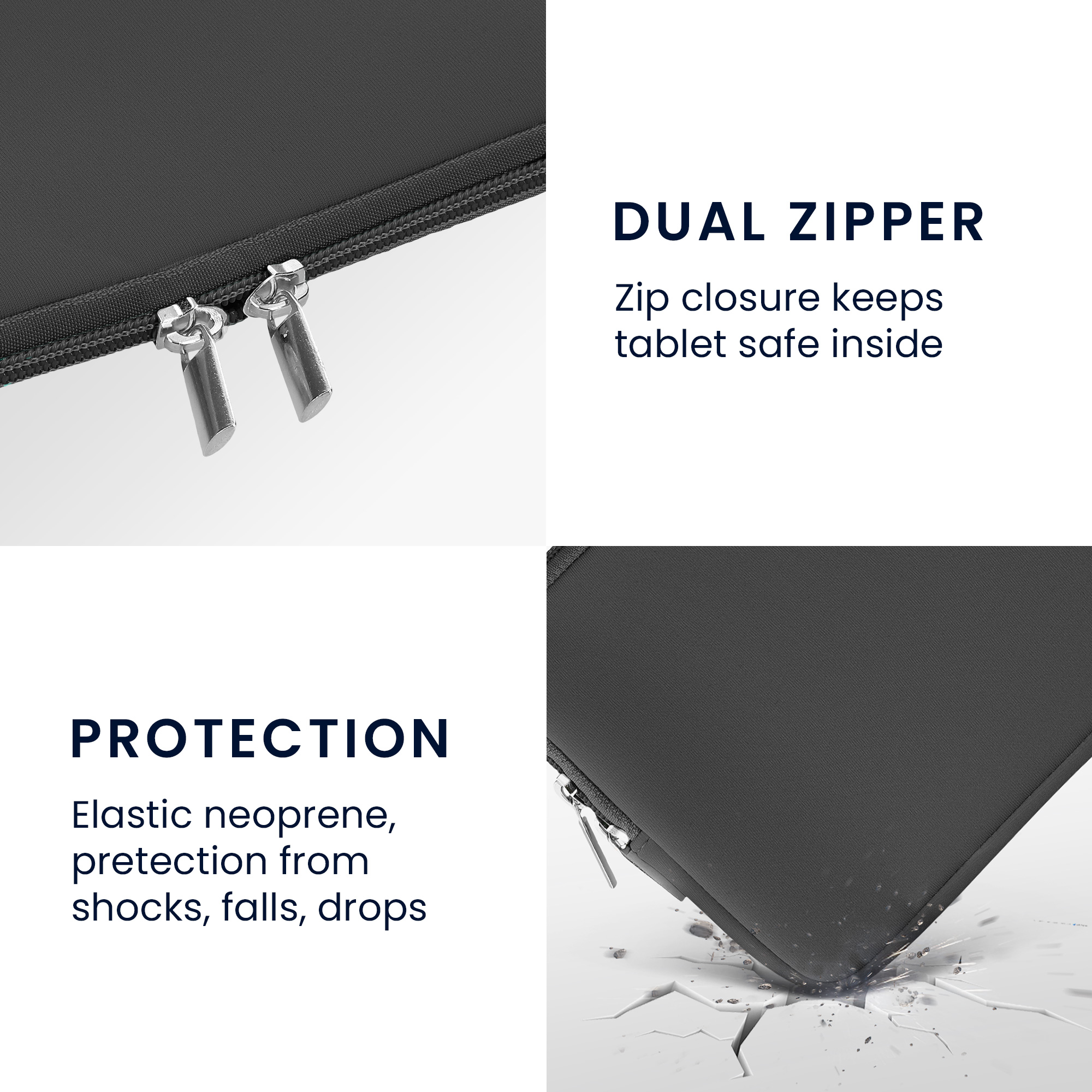Neoprenové pouzdro tablet kwmobile 8"-8,4"" šedá