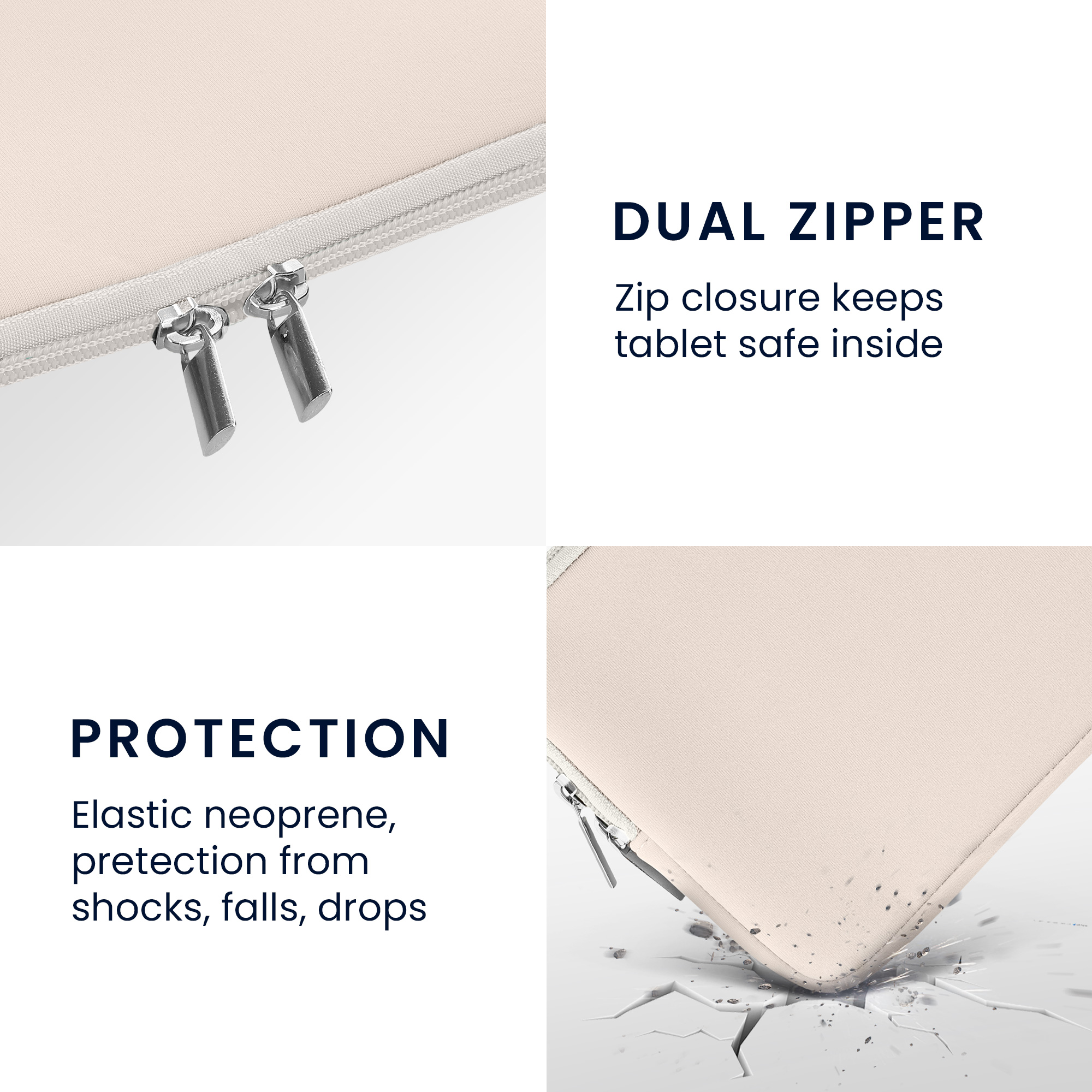 Neoprenové pouzdro pro 8"-8,4" Tablet kwmobile se zipem - bílá