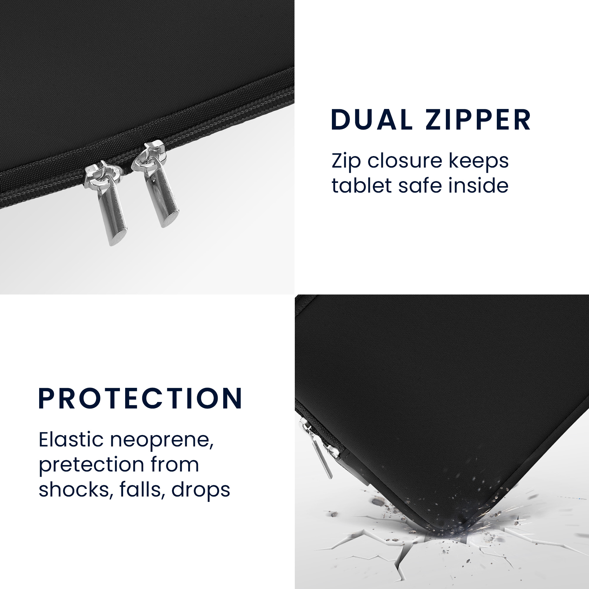 Neoprenové pouzdro tablet kwmobile 8"-8,4"" tmavě šedá