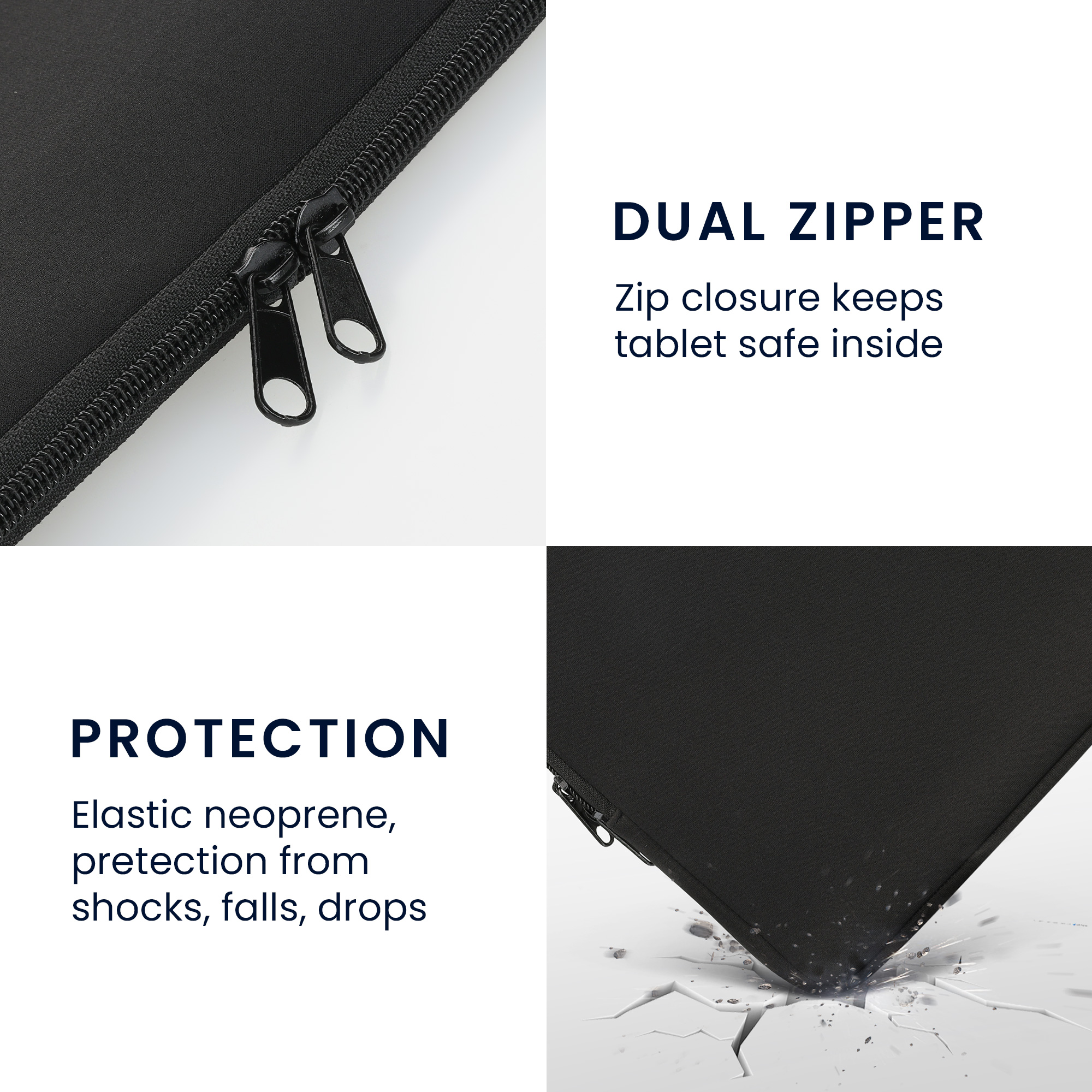 Pouzdro na tablet 12,4"-12,9" kwmobile Neoprene Pouch černá