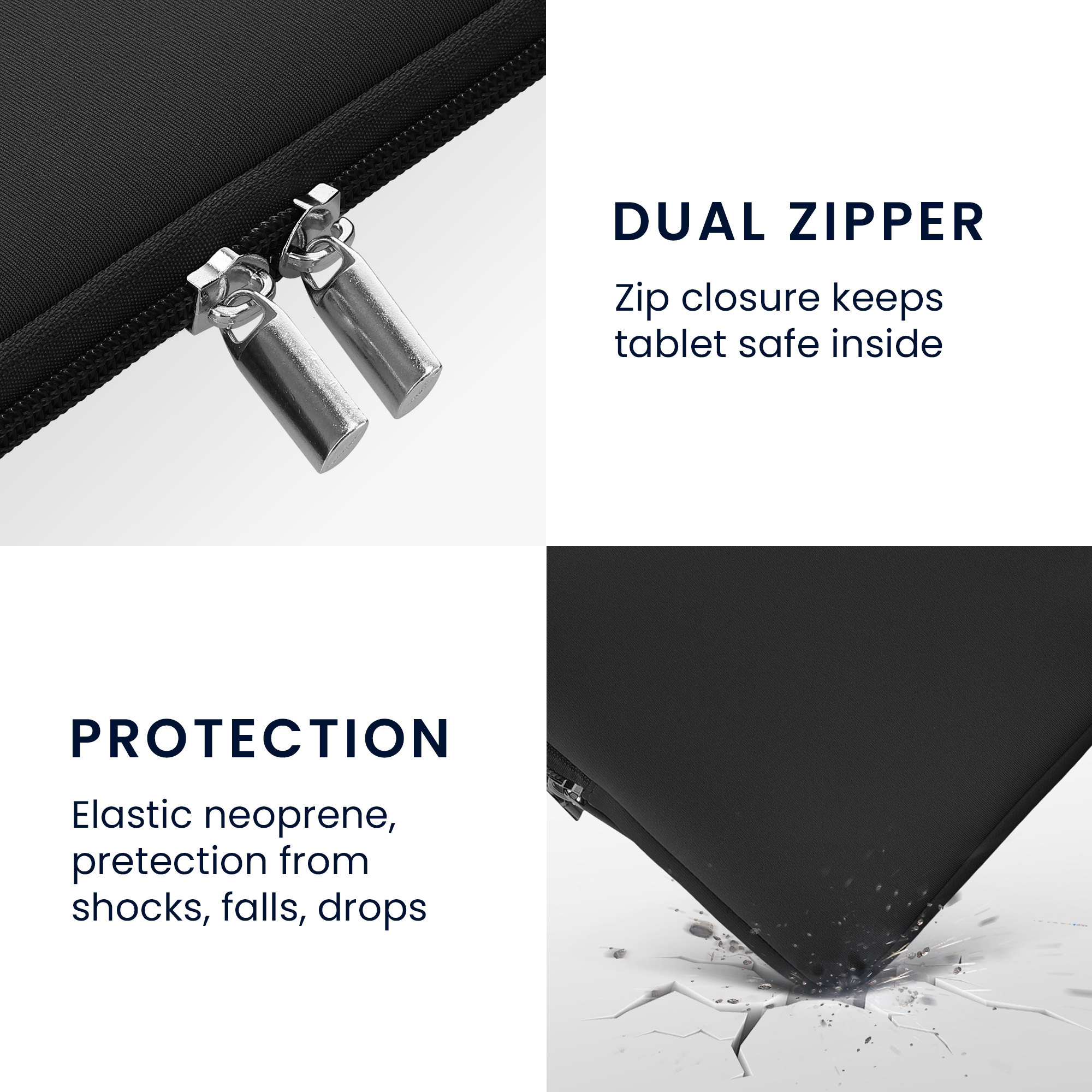 Pouzdro na tablet 12,4"-12,9" kwmobile Neoprene Pouch tmavě šedá