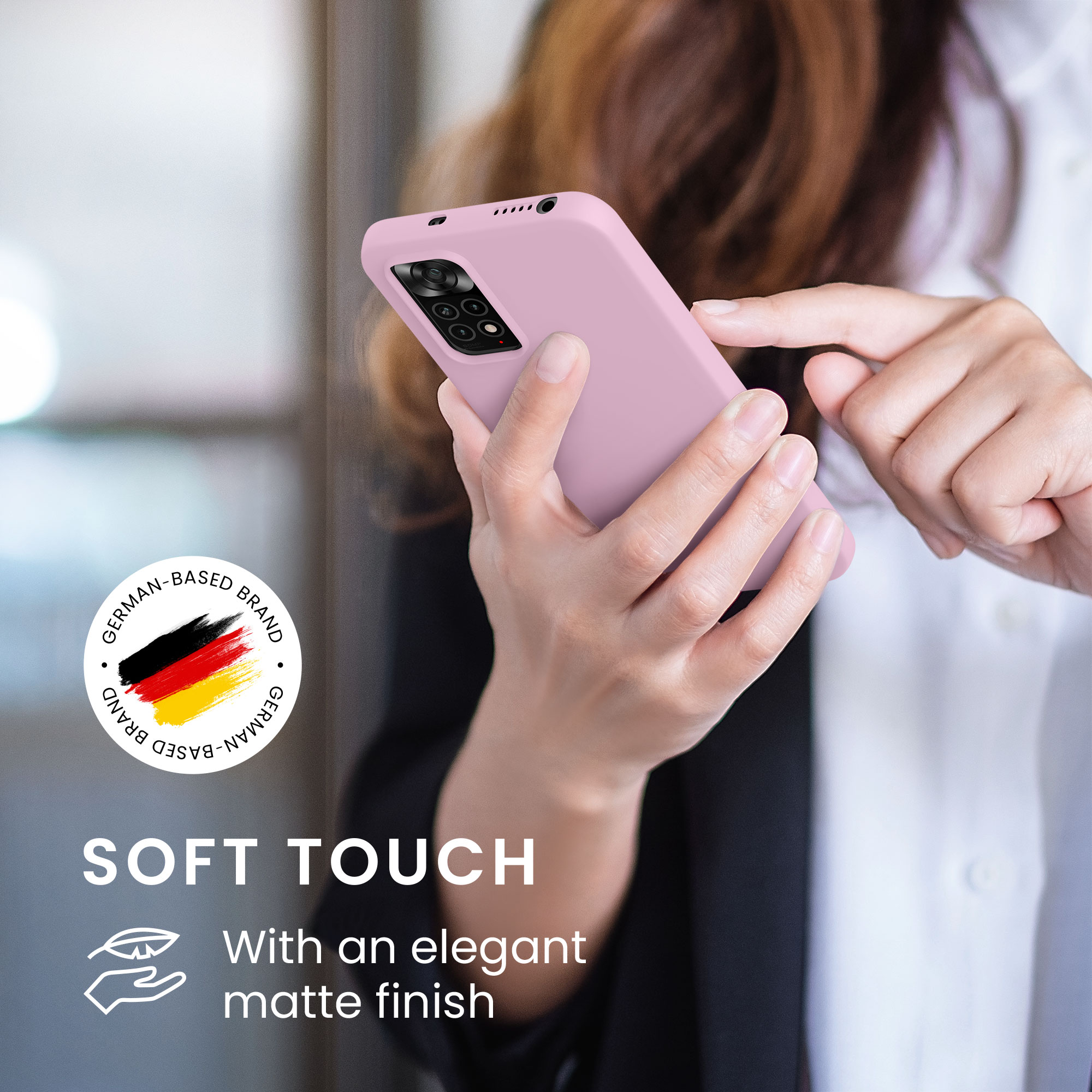 Kryt Xiaomi Redmi Note 11 silikonový TPU růžová kwmobile