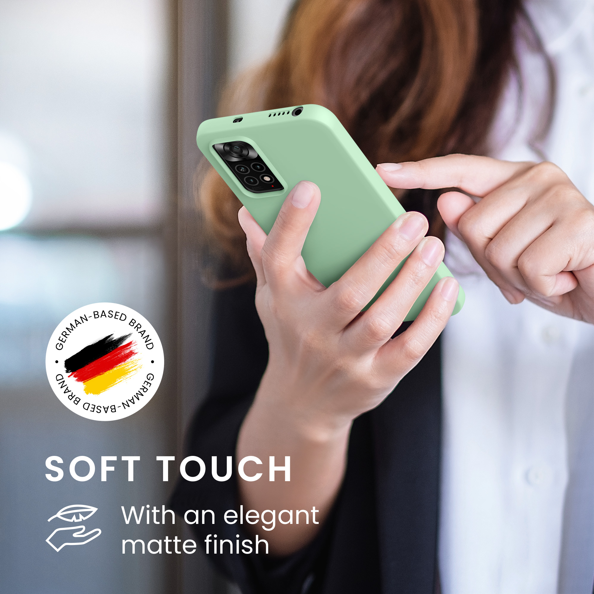 Kryt Xiaomi Redmi Note 11 silikonový TPU mátová kwmobile