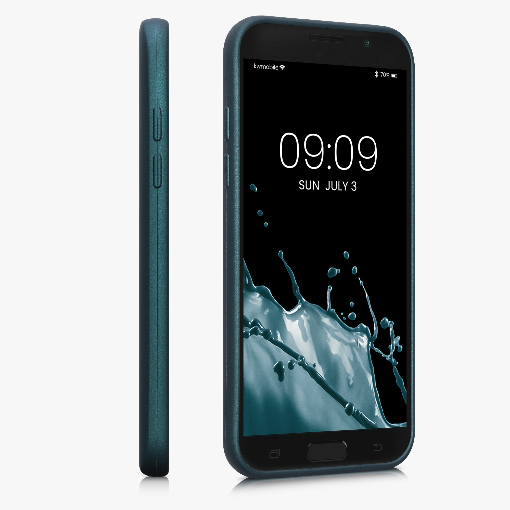 Kryt na mobil Samsung Galaxy A5 (2017) kwmobile TPU metalický Metalická petrolejová